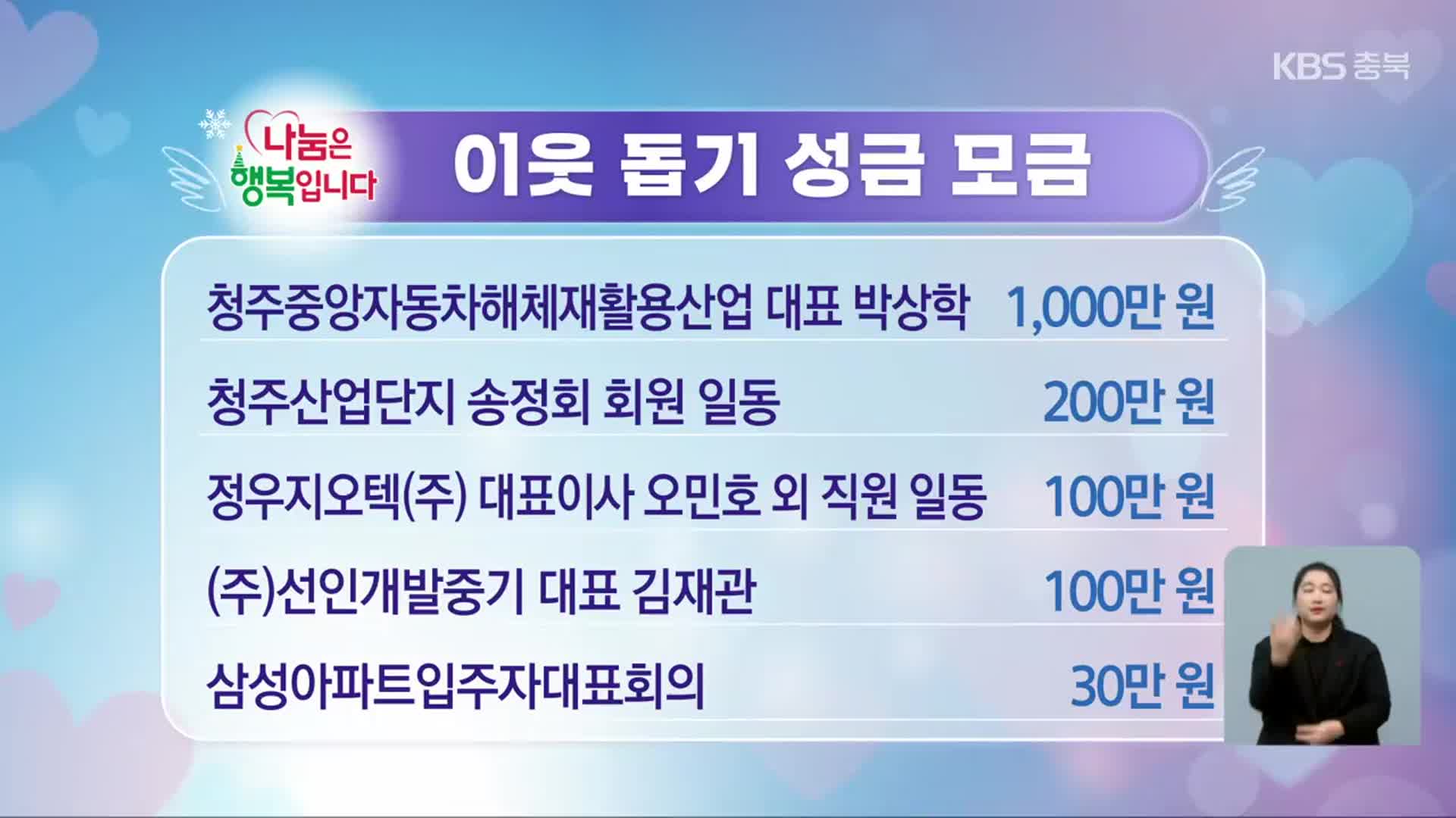 희망나눔 이웃 돕기 성금 모금