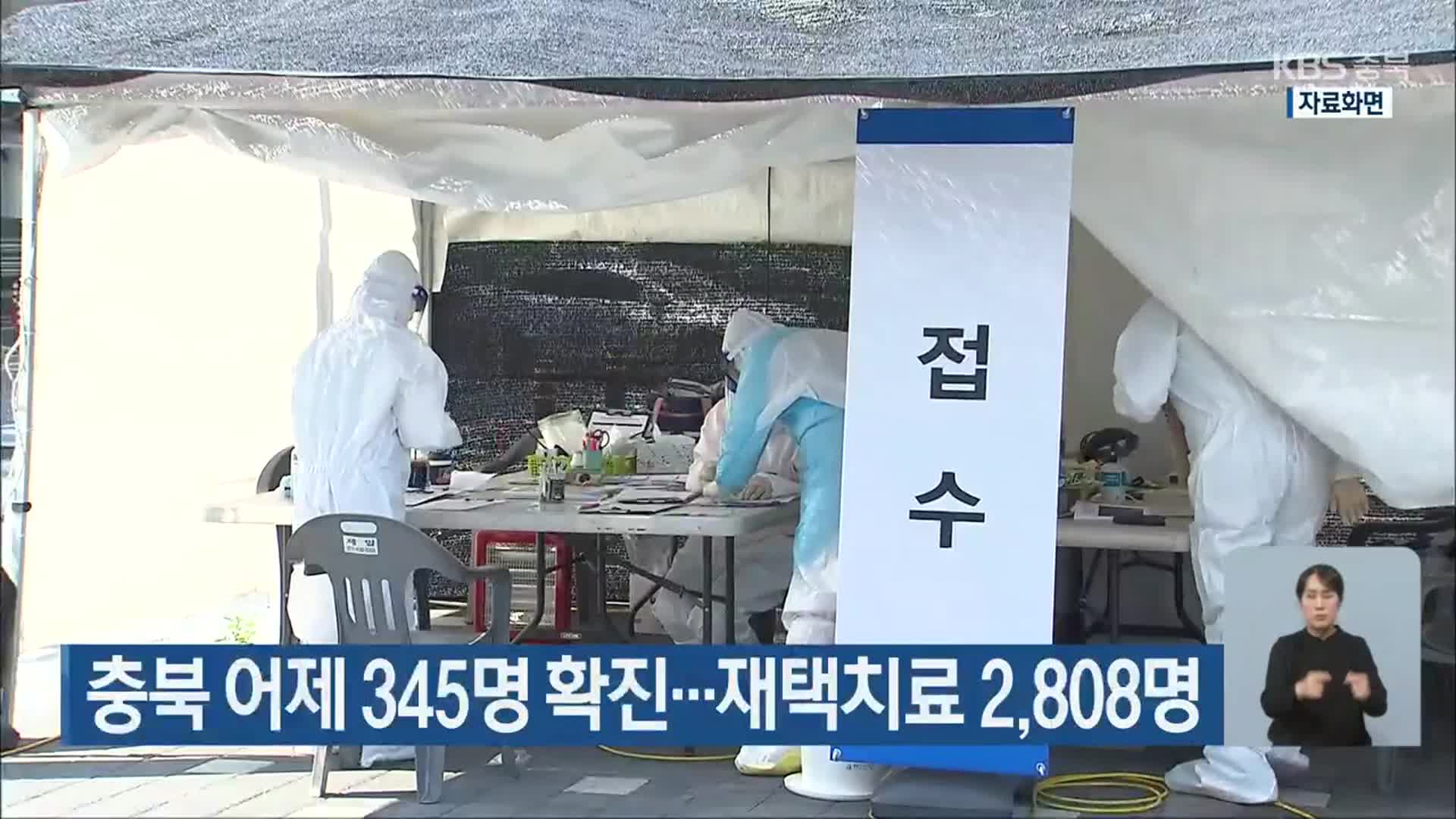 충북 어제 345명 확진…재택치료 2,808명