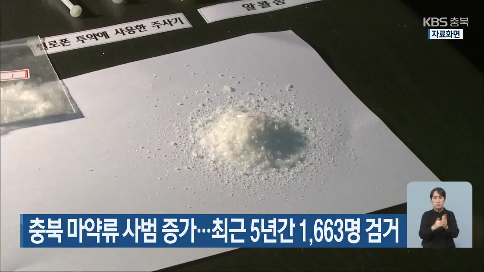 충북 마약류 사범 증가…최근 5년간 1,663명 검거