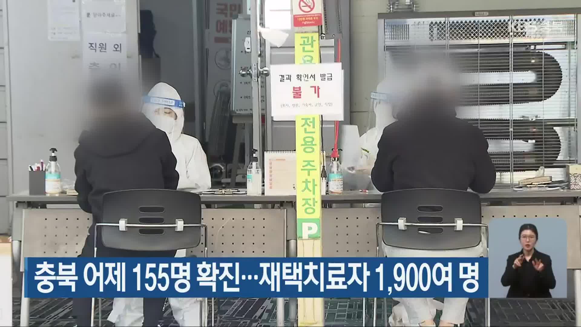 충북 어제 155명 확진…재택치료자 1,900여 명