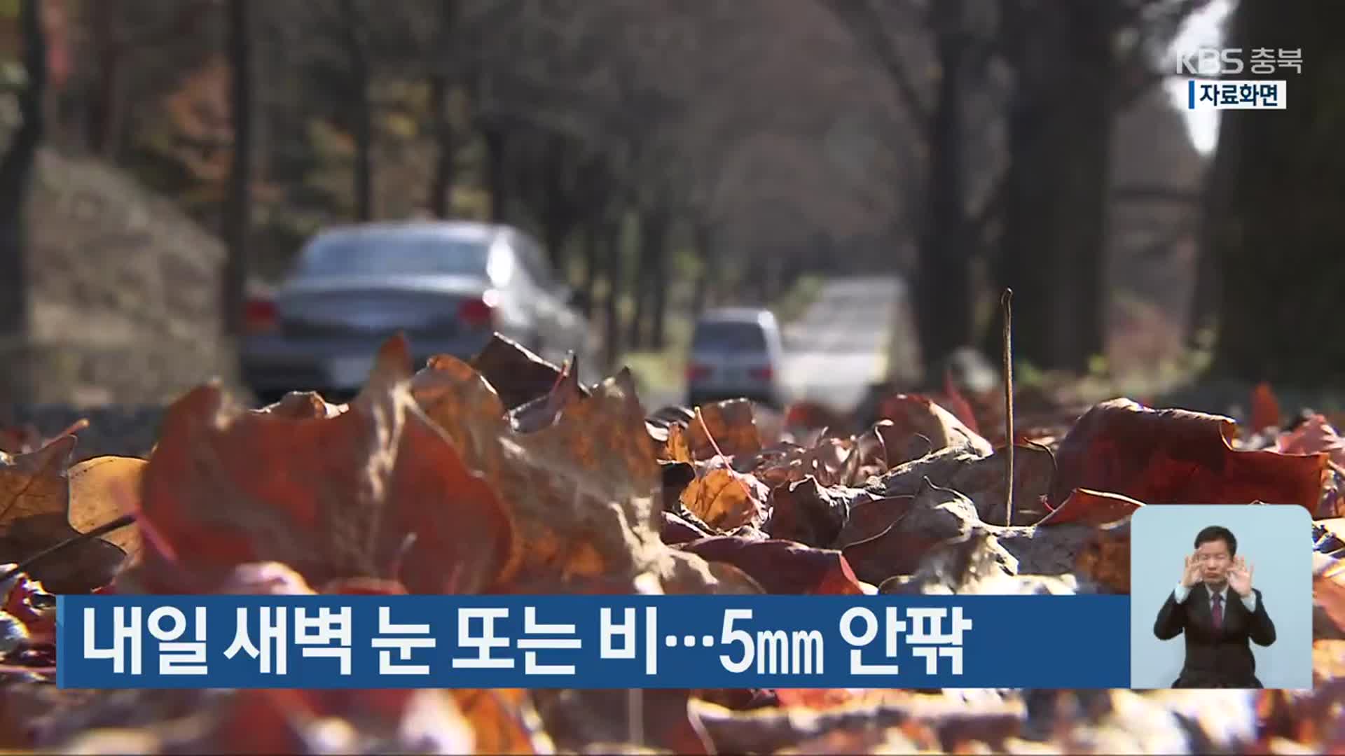 충북 내일 새벽 눈 또는 비…5mm 안팎