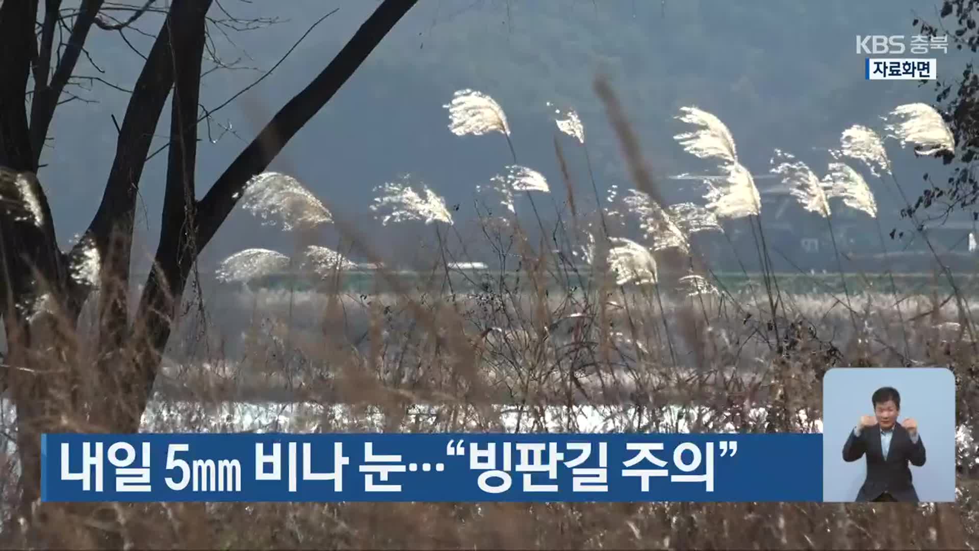 충북 내일 5mm 비나 눈…“빙판길 주의”