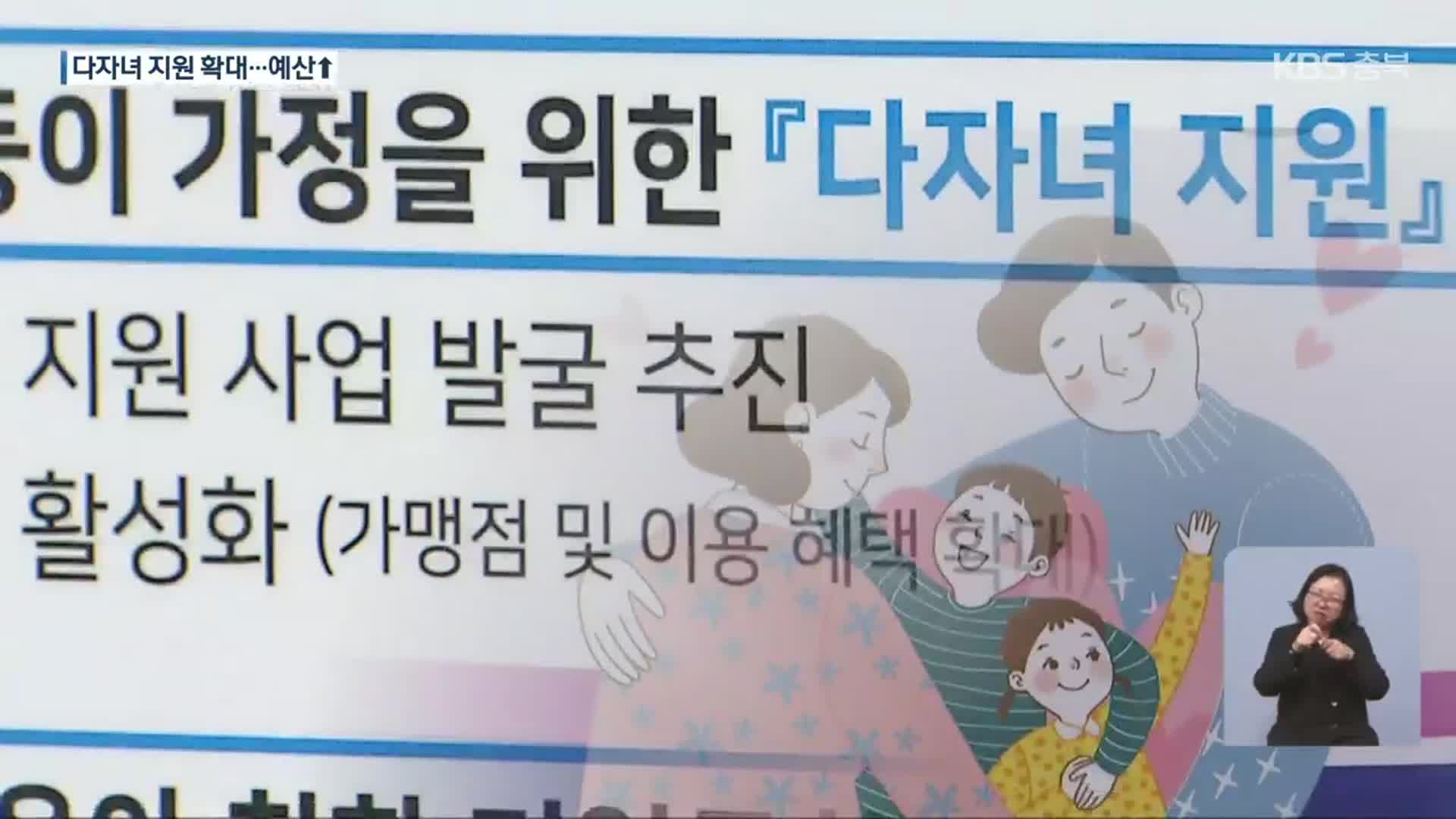 충북 다자녀 지원 ‘둘째아 이상’ 확대 적용