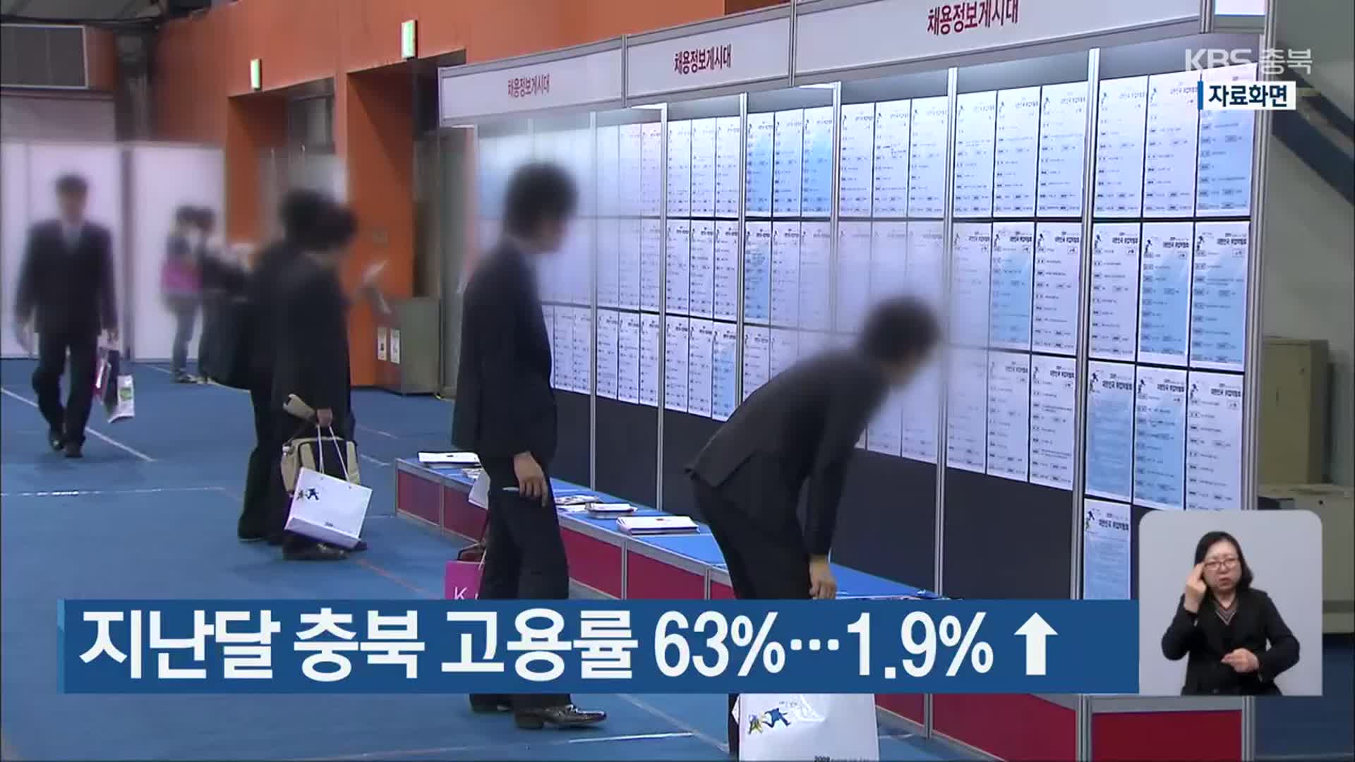 지난달 충북 고용률 63%…1.9%↑