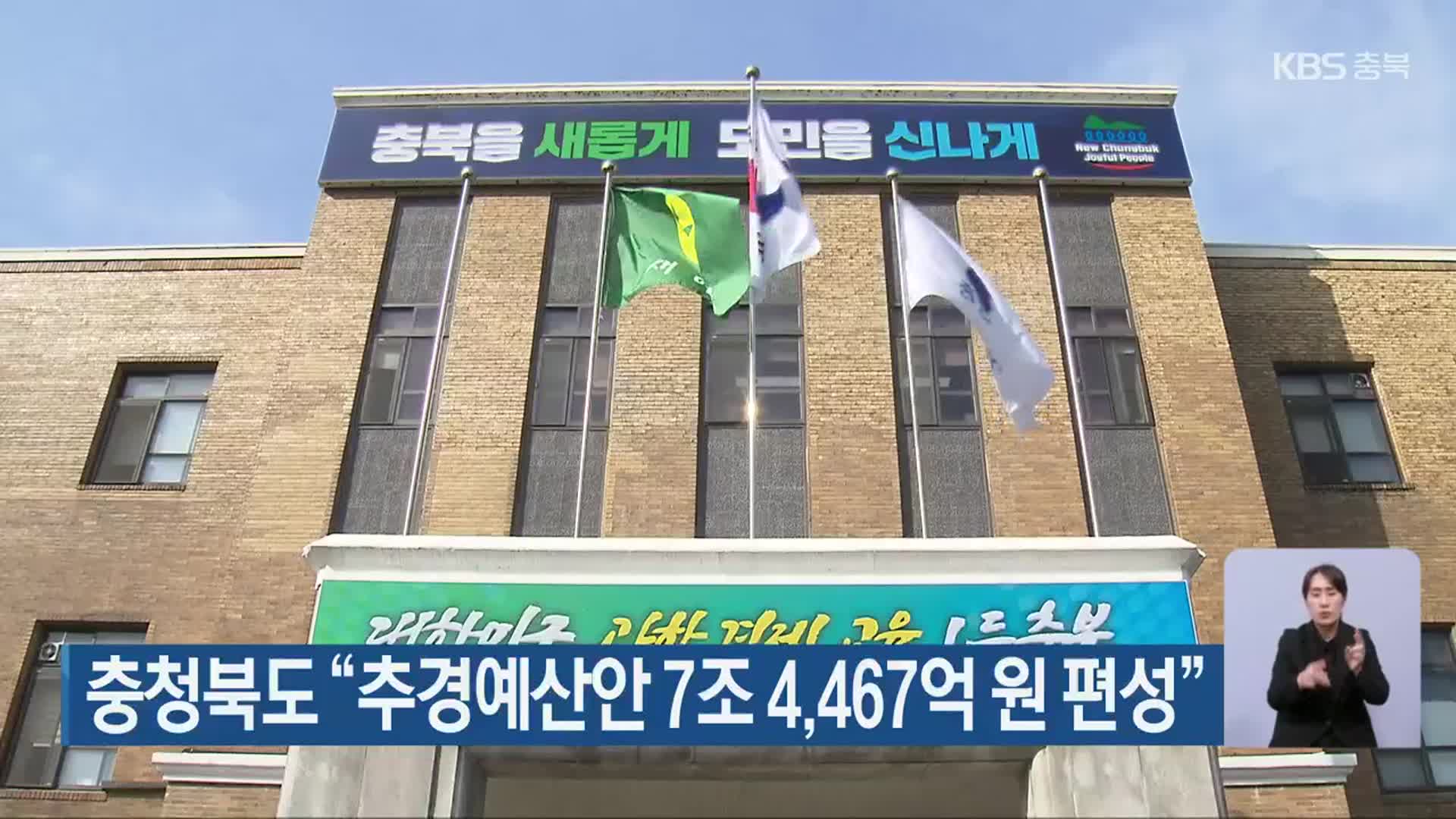 충청북도 “추경예산안 7조 4,467억 원 편성”