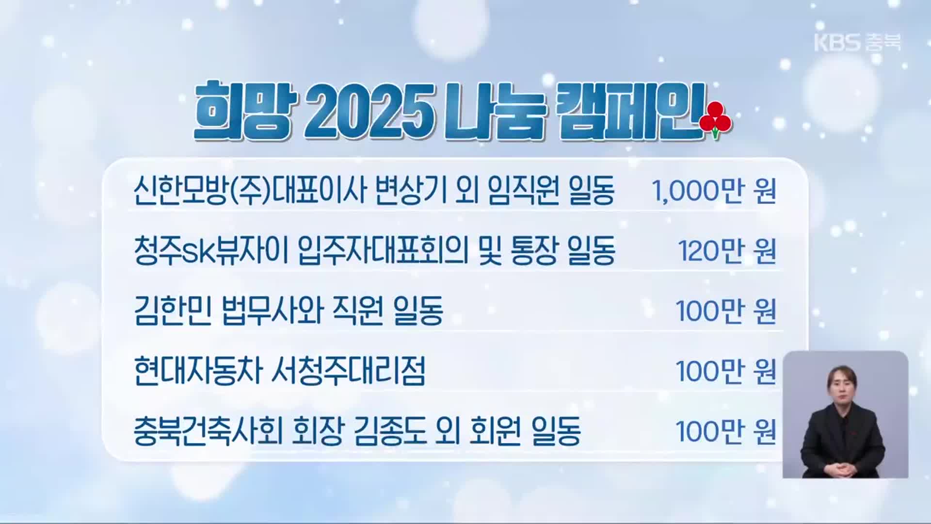 희망 2025 나눔 캠페인 이웃 돕기 성금 모금