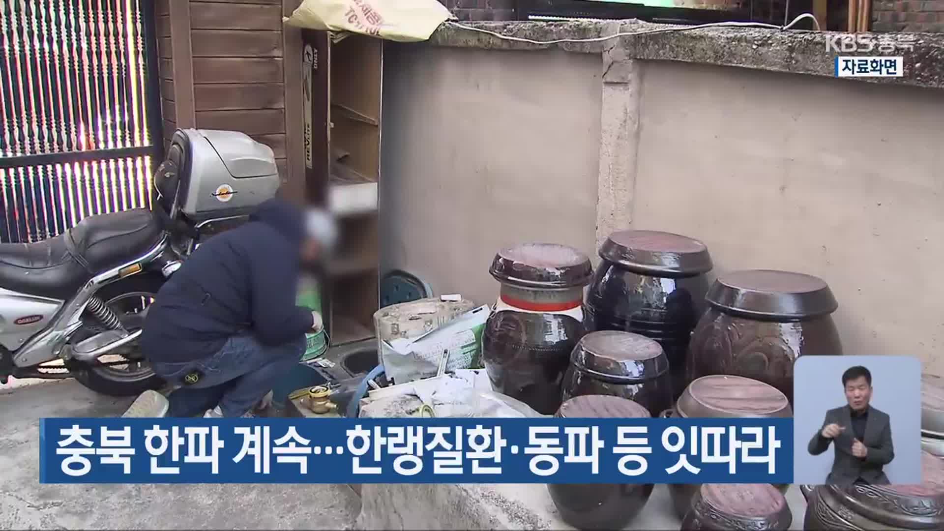 충북 한파 계속…한랭질환·동파 등 잇따라