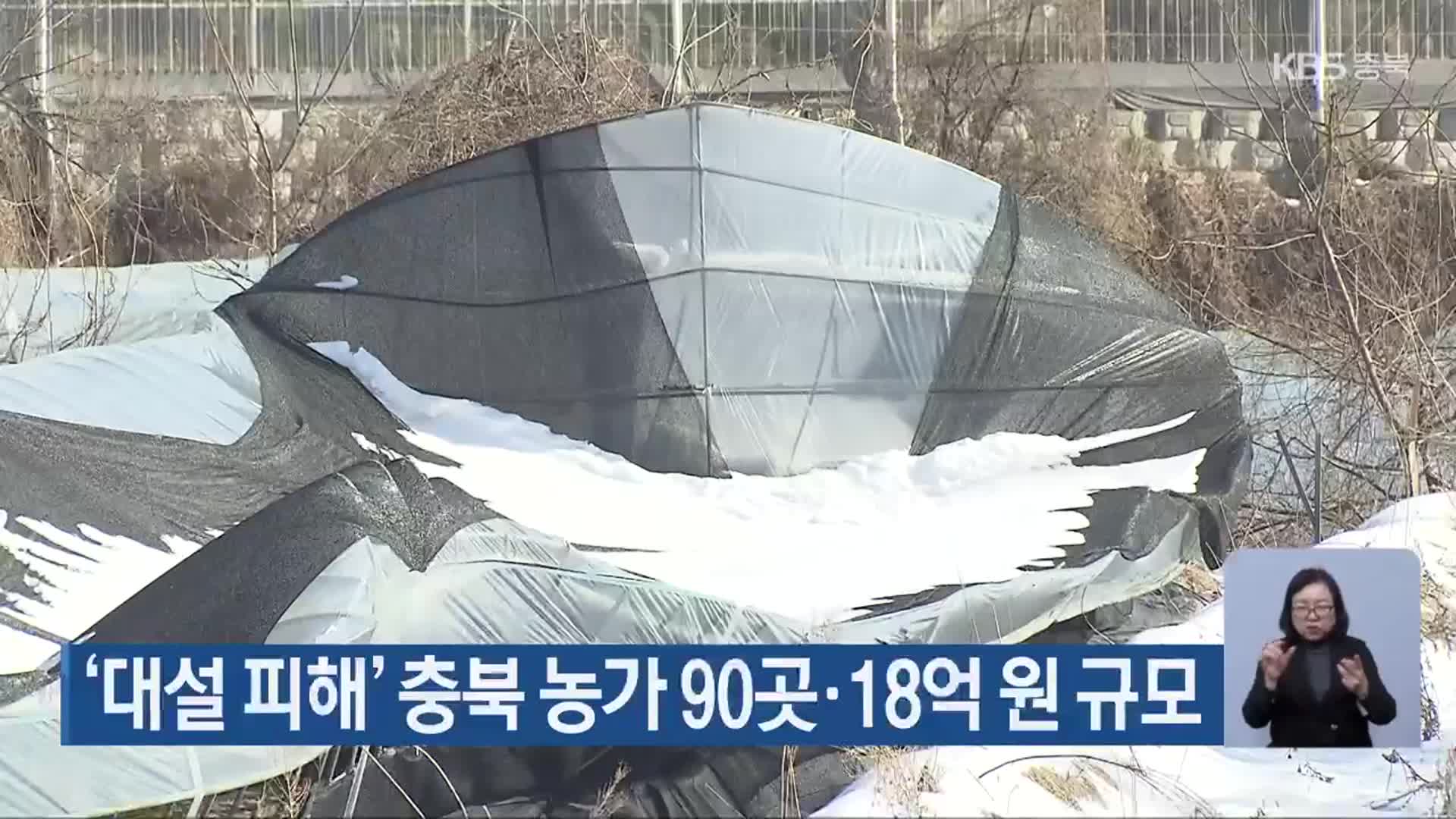 ‘대설 피해’ 충북 농가 90곳·18억 원 규모