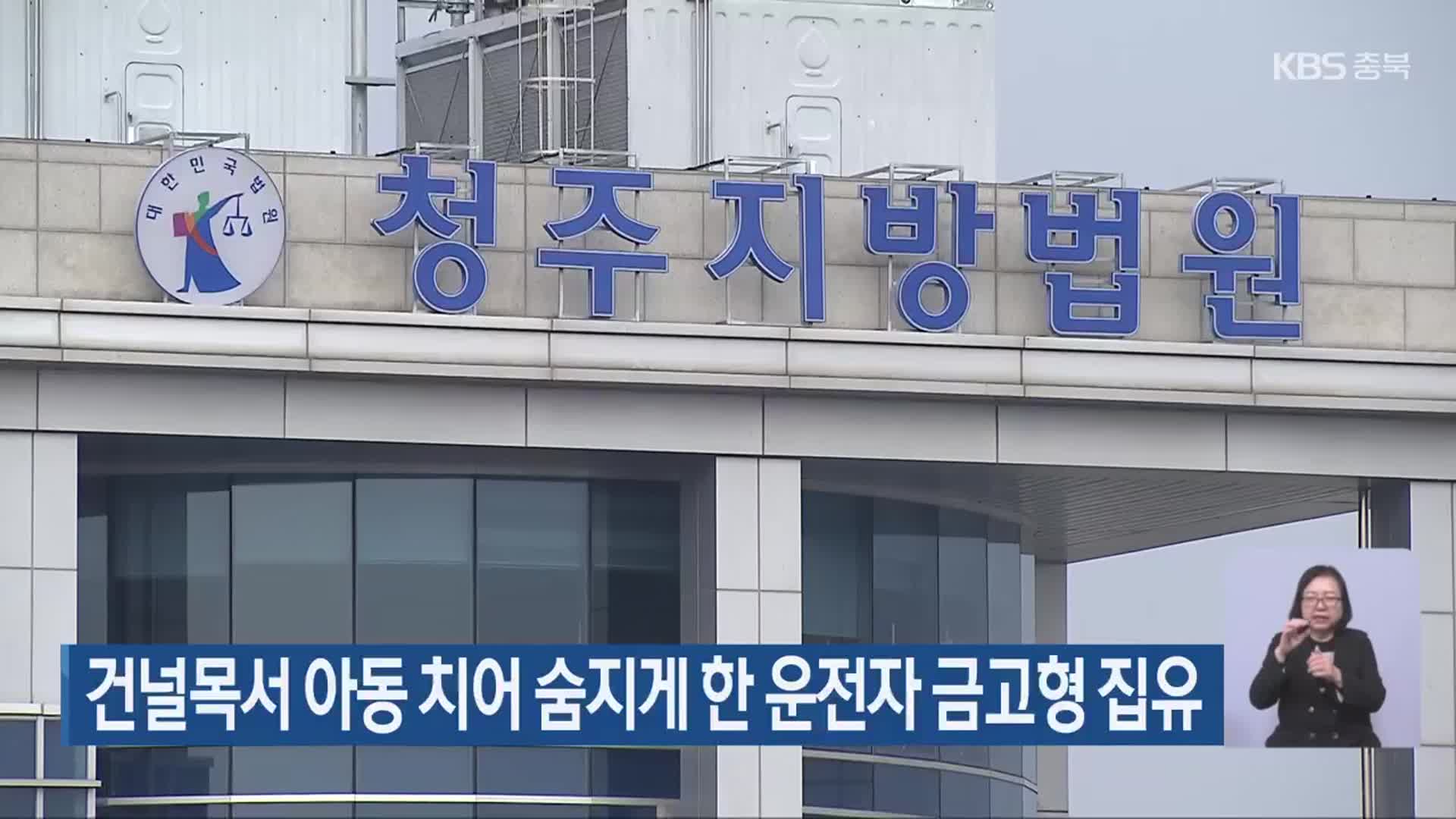 건널목서 아동 치어 숨지게 한 운전자 금고형 집유
