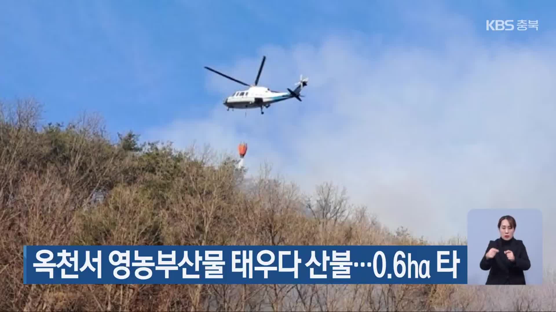 옥천서 영농부산물 태우다 산불…0.6ha 타