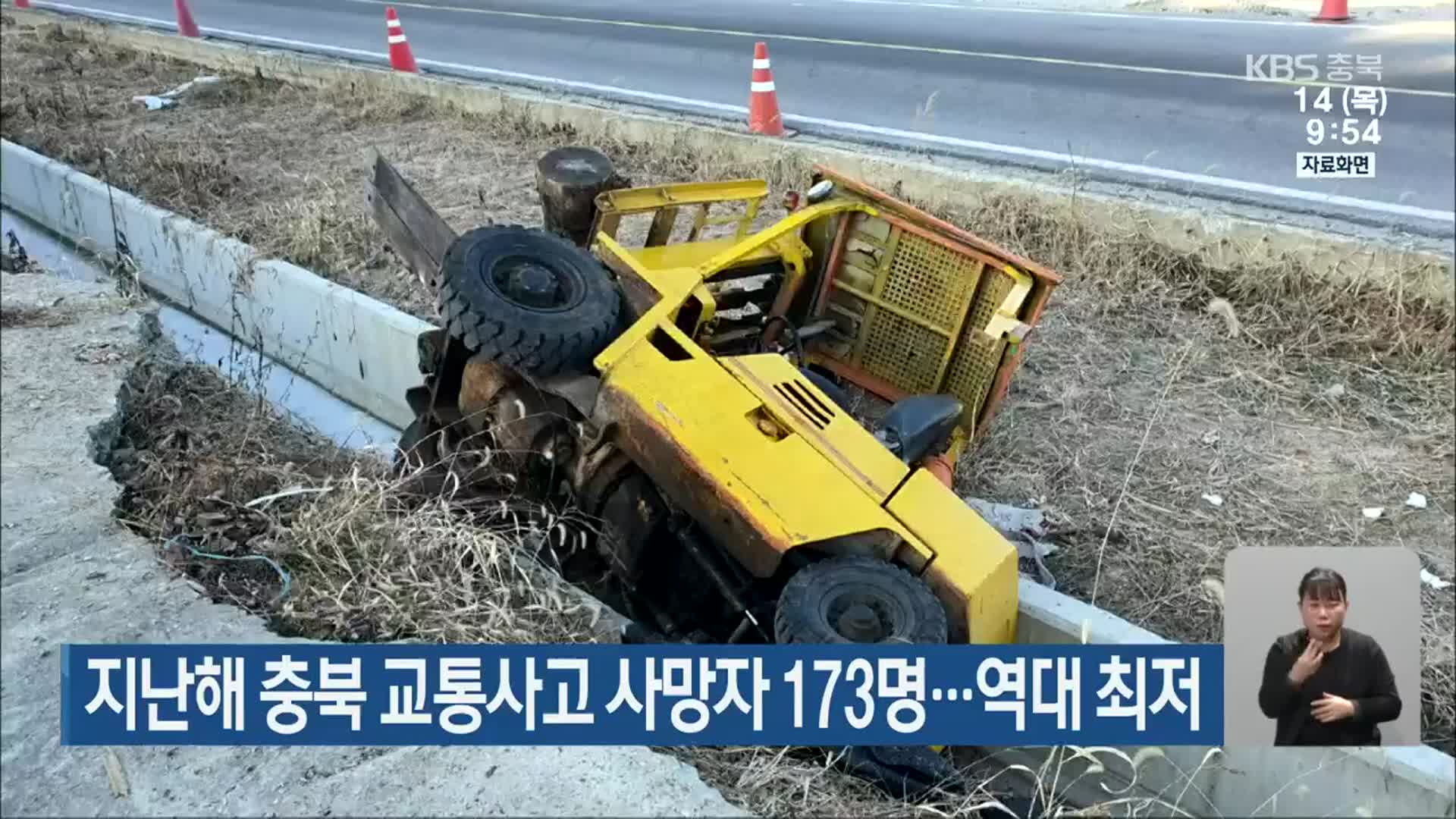 지난해 충북 교통사고 사망자 173명…역대 최저 