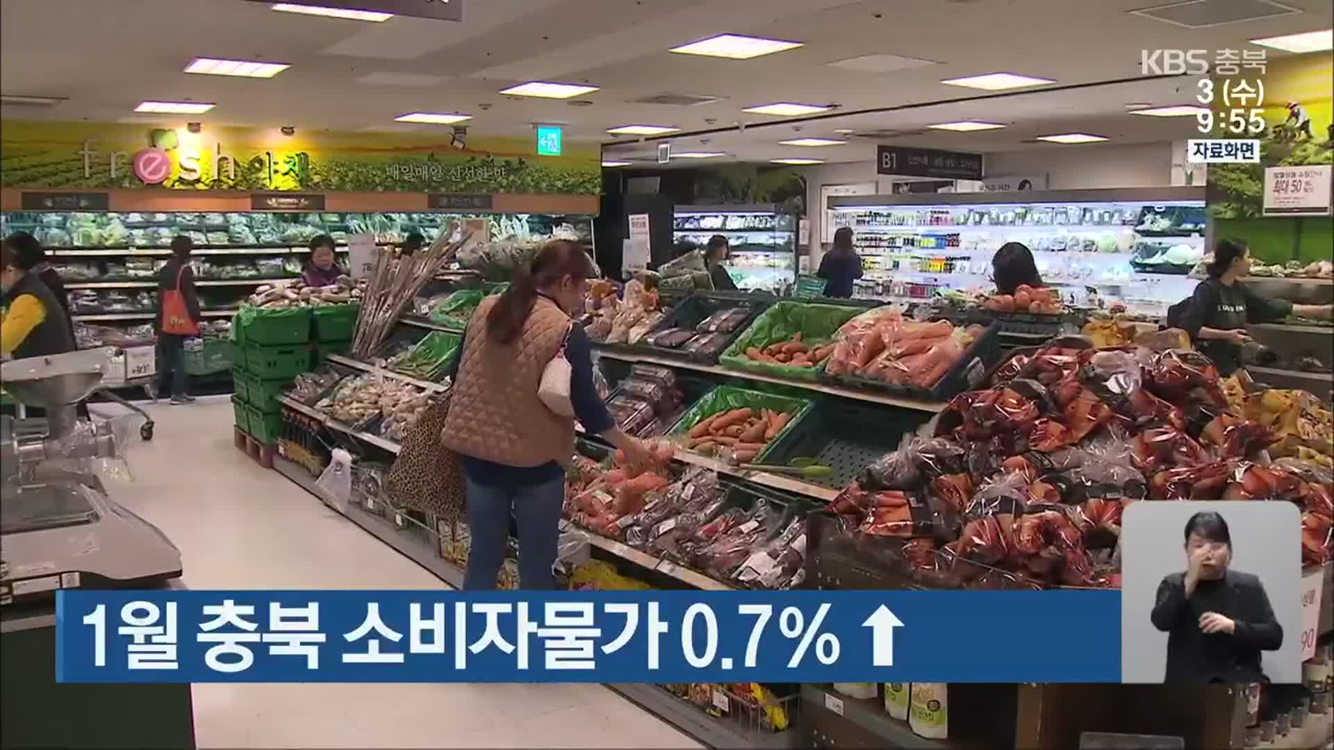 1월 충북 소비자물가 0.7％↑