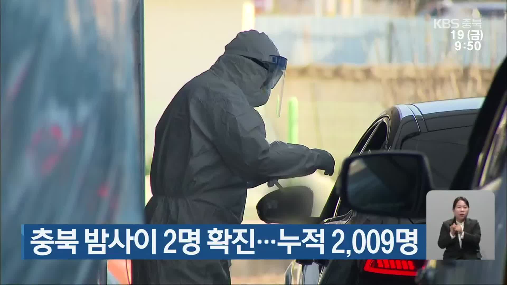 충북 밤사이 2명 확진…누적 2,009명