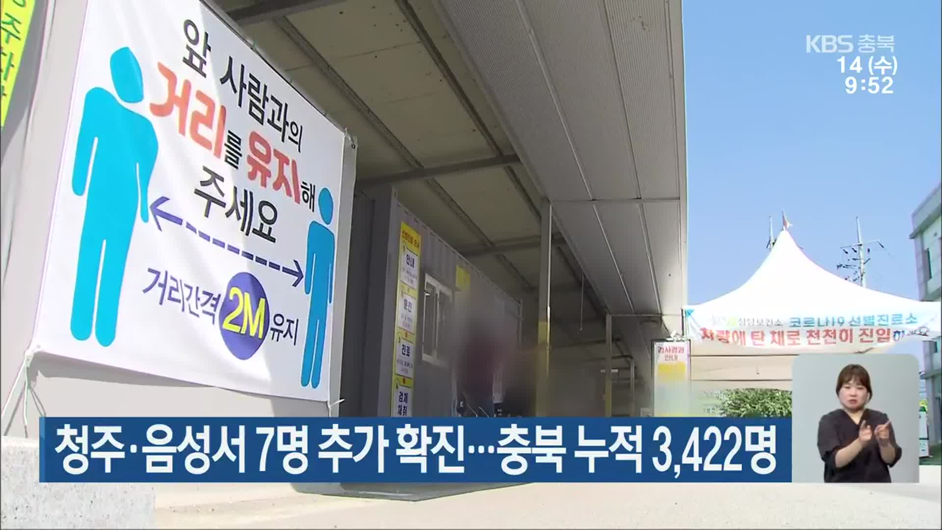 청주·음성서 7명 추가 확진…충북 누적 3,422명