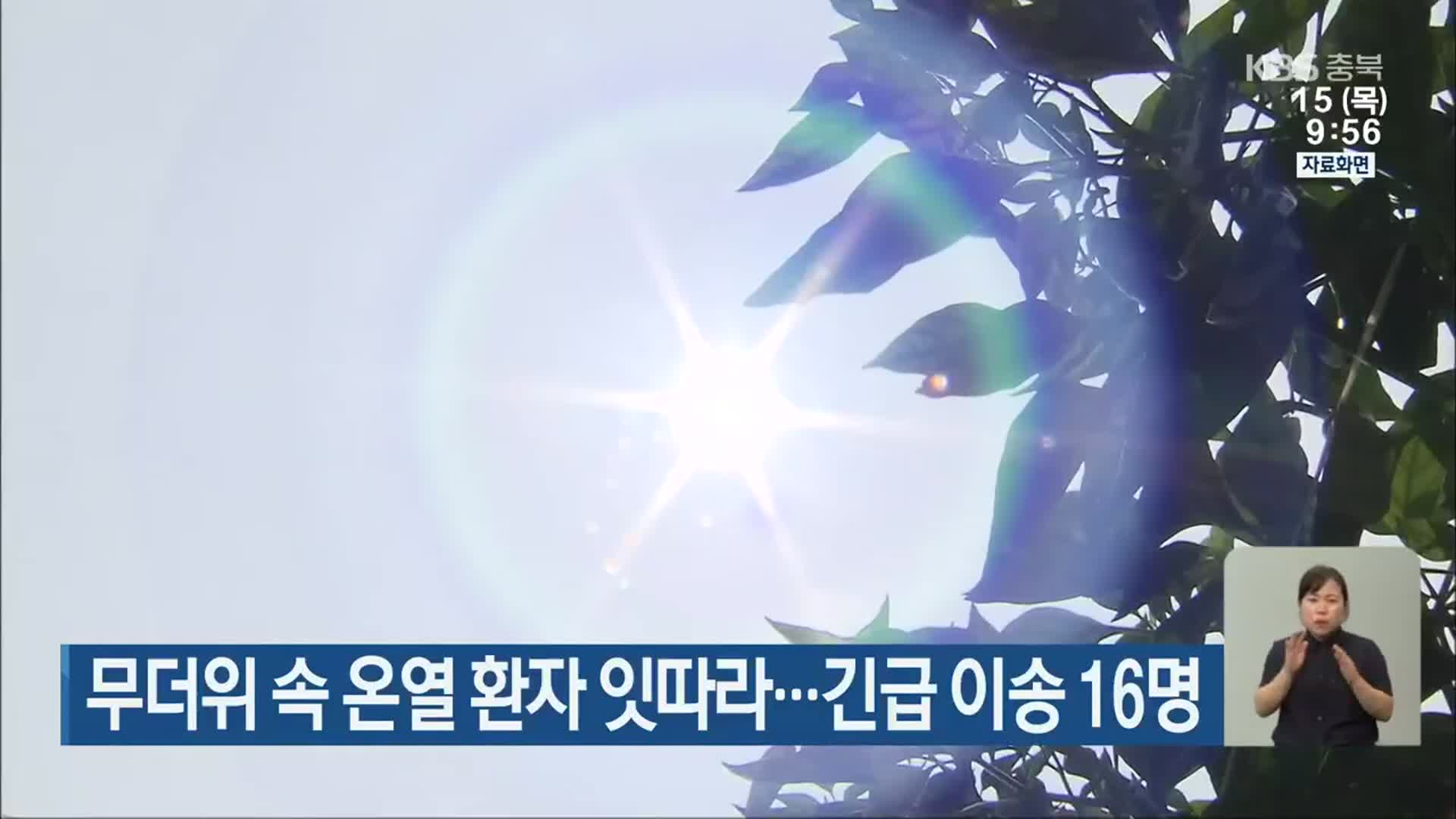 무더위 속 온열 환자 잇따라…긴급 이송 16명