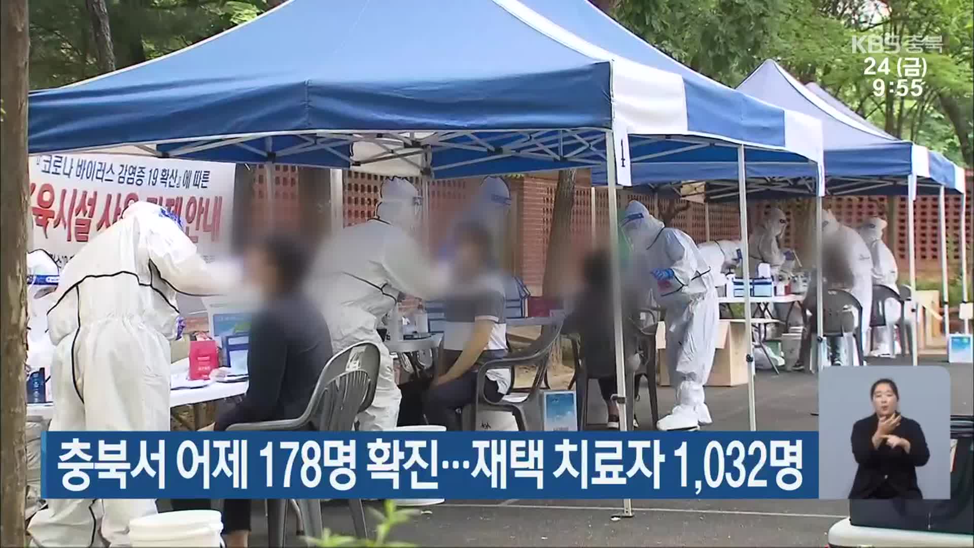충북서 어제 178명 확진…재택 치료자 1,032명