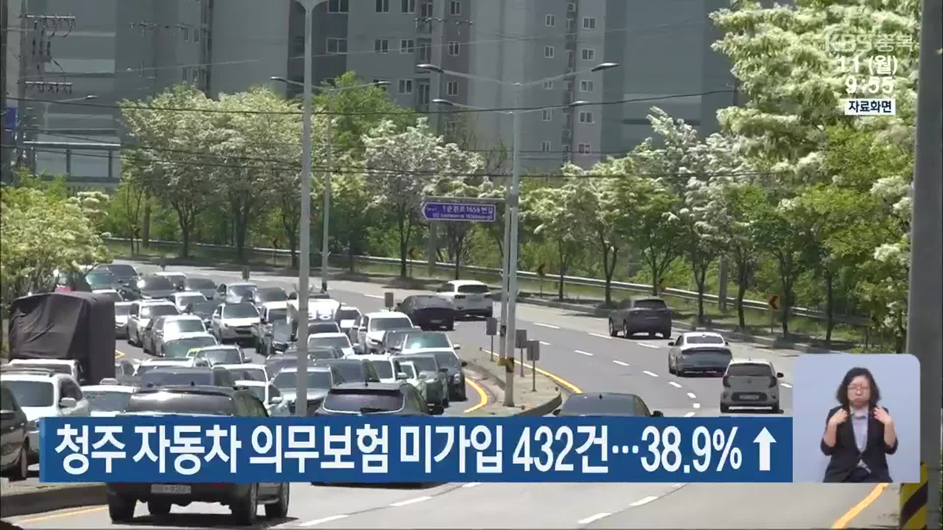 청주 자동차 의무보험 미가입 432건…38.9%↑