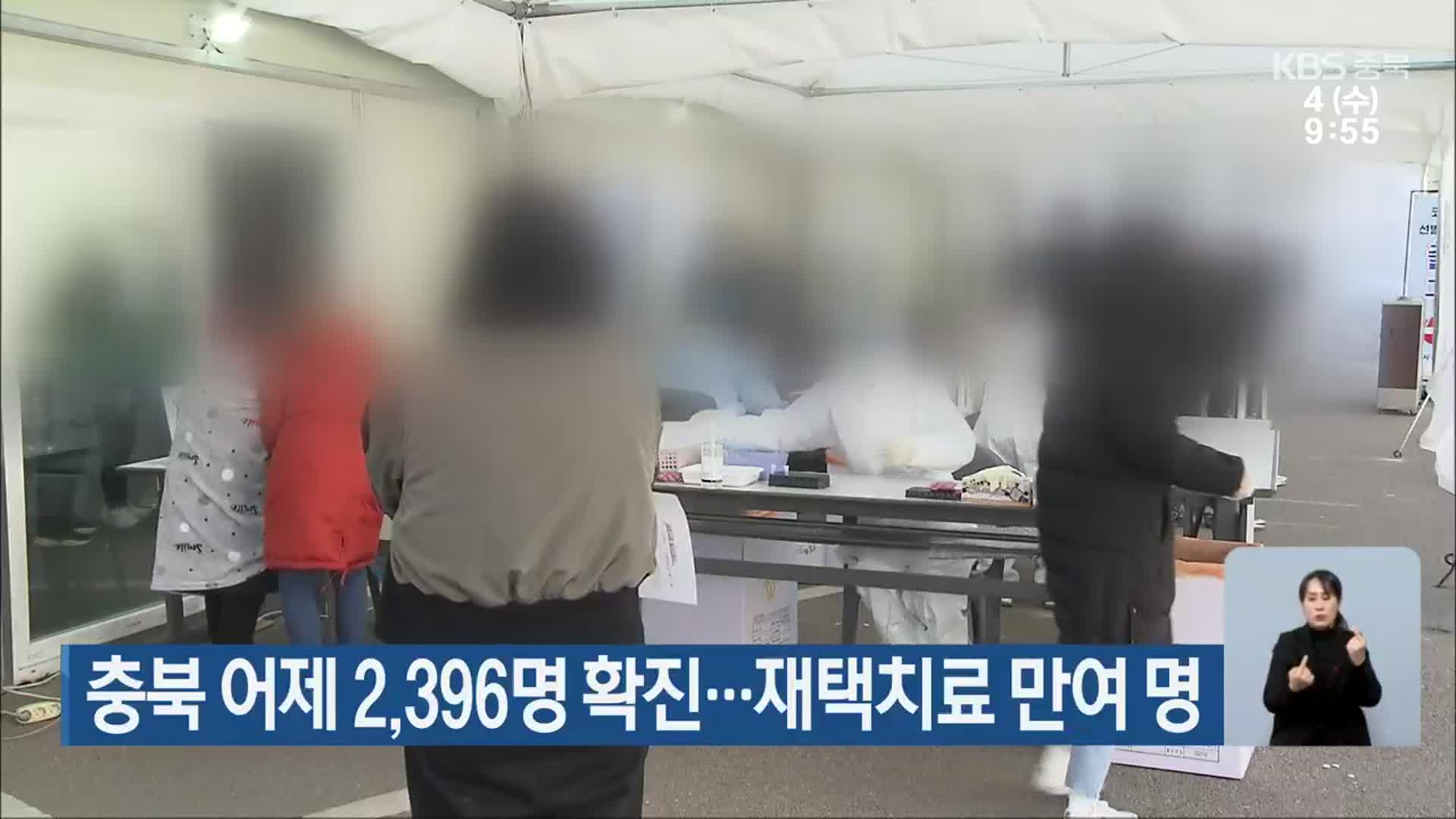 충북 어제 2,396명 확진…재택치료 만여 명