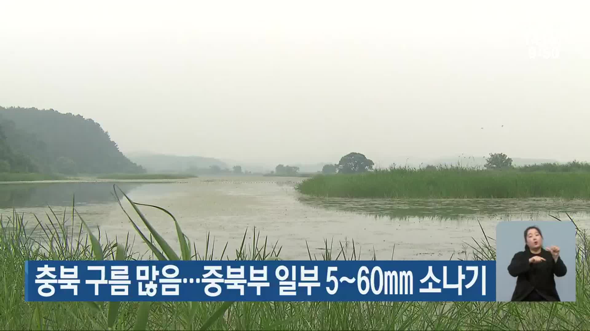 충북 구름 많음…중북부 일부 5~60mm 소나기