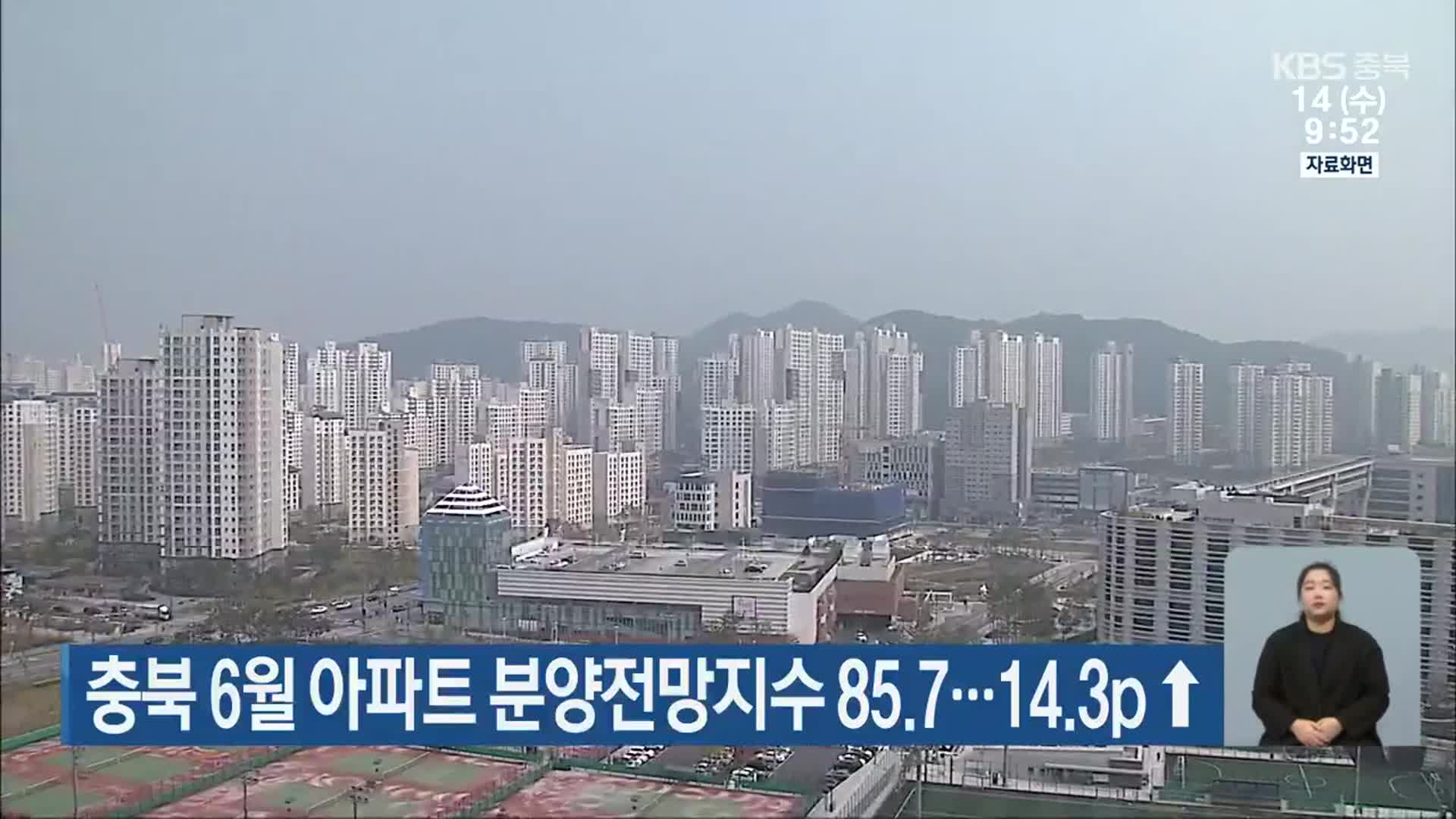 충북 6월 아파트 분양전망지수 85.7…14.3p↑