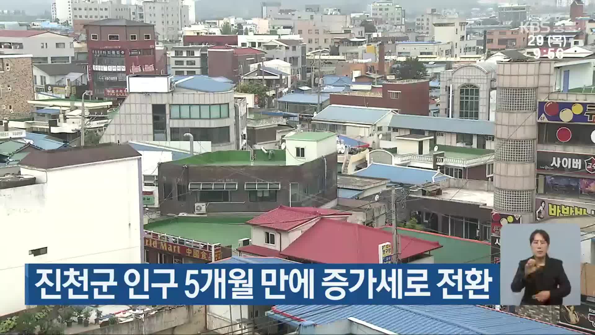 진천군 인구 5개월 만에 증가세로 전환