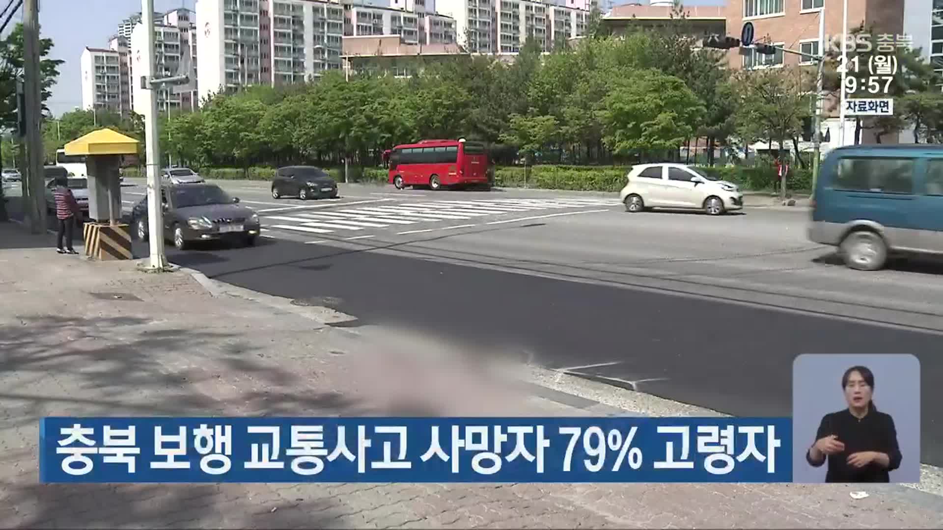 충북 보행 교통사고 사망자 79% 고령자