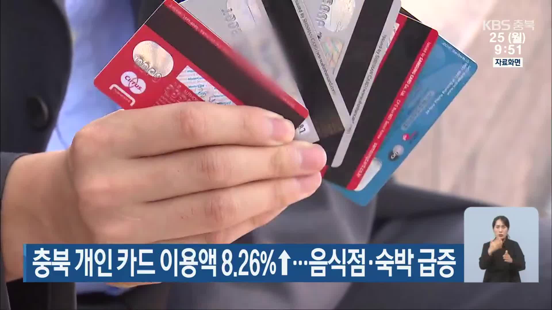 충북 개인 카드 이용액 8.26%↑…음식점·숙박 급증