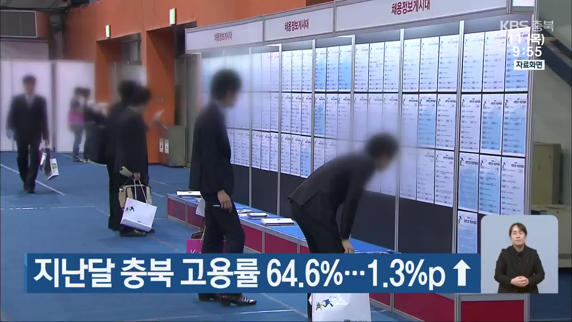 지난달 충북 고용률 64.6%…1.3%p↑