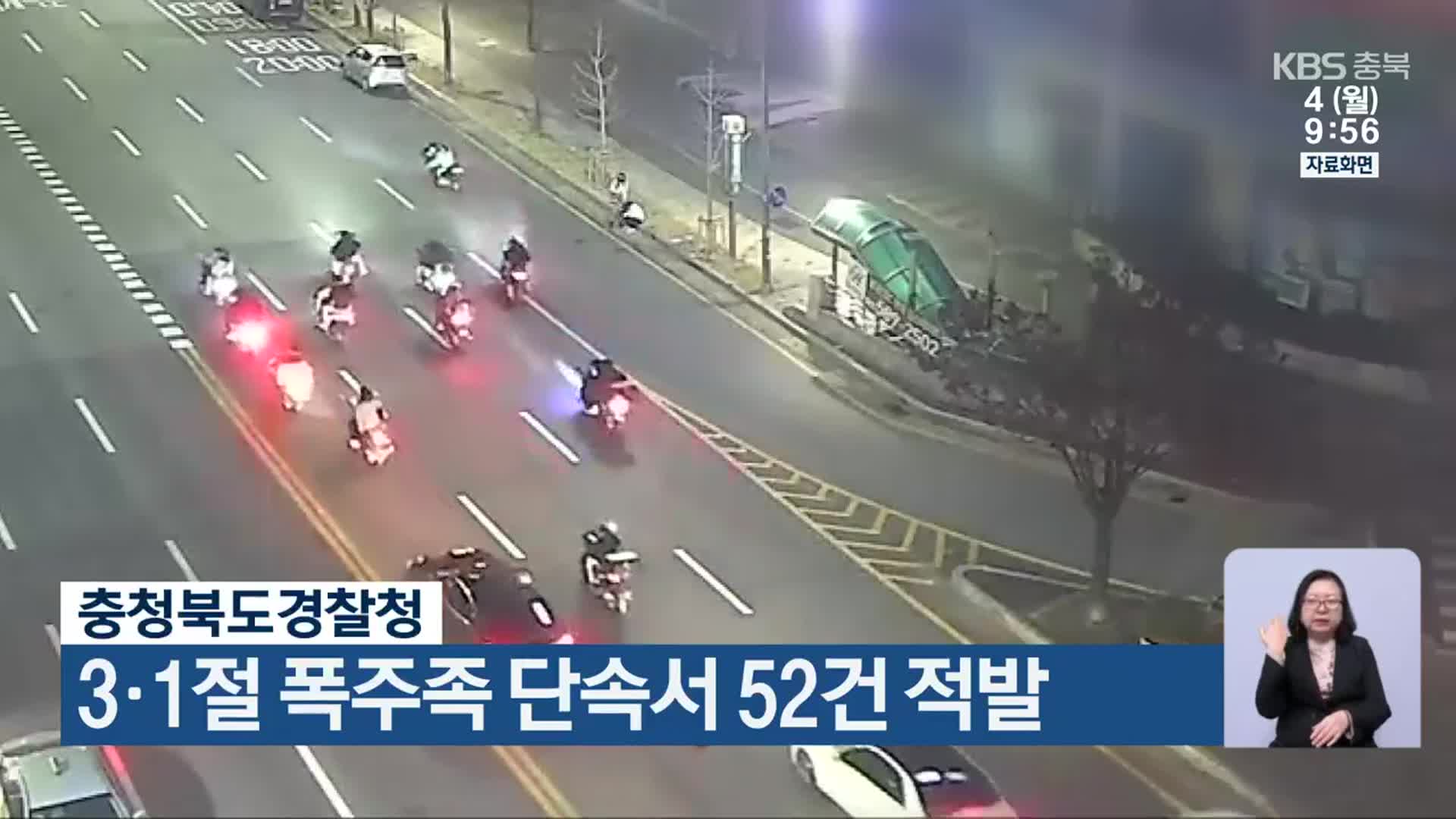 충청북도경찰청, 3·1절 폭주족 단속서 52건 적발