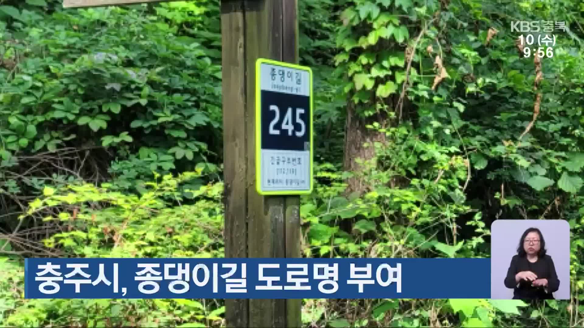 충주시, 종댕이길 도로명 부여