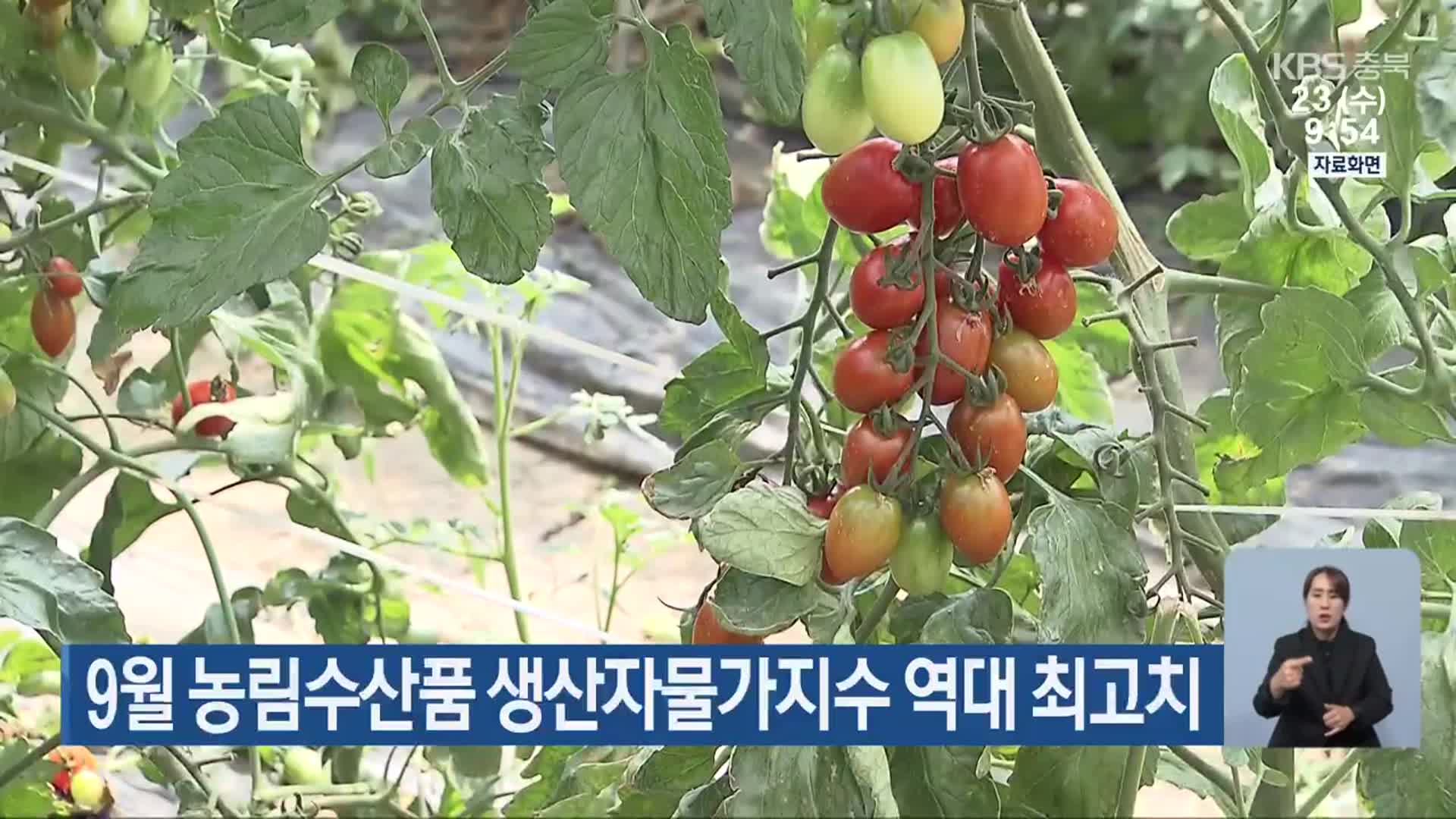 9월 농림수산품 생산자물가지수 역대 최고치