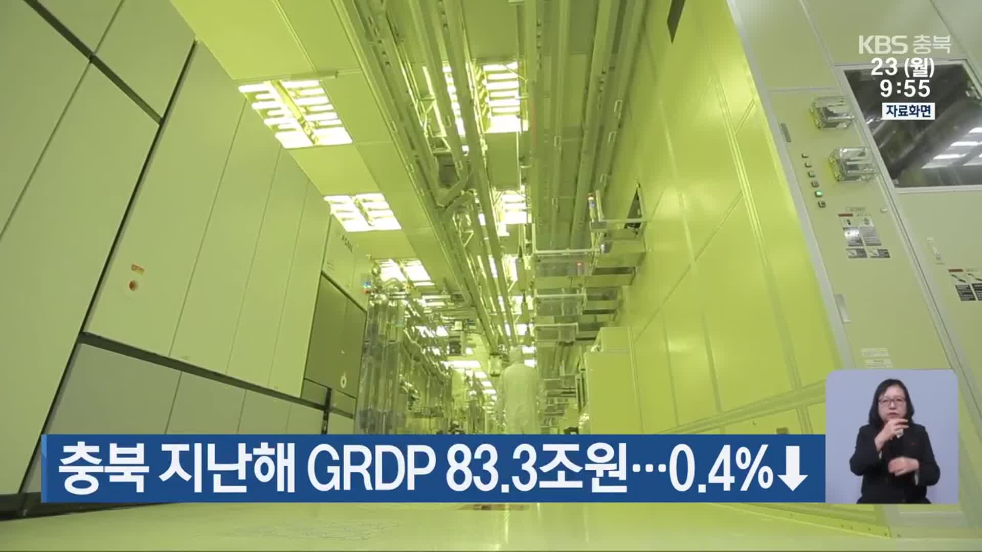 충북 지난해 GRDP 83.3조 원…0.4%↓