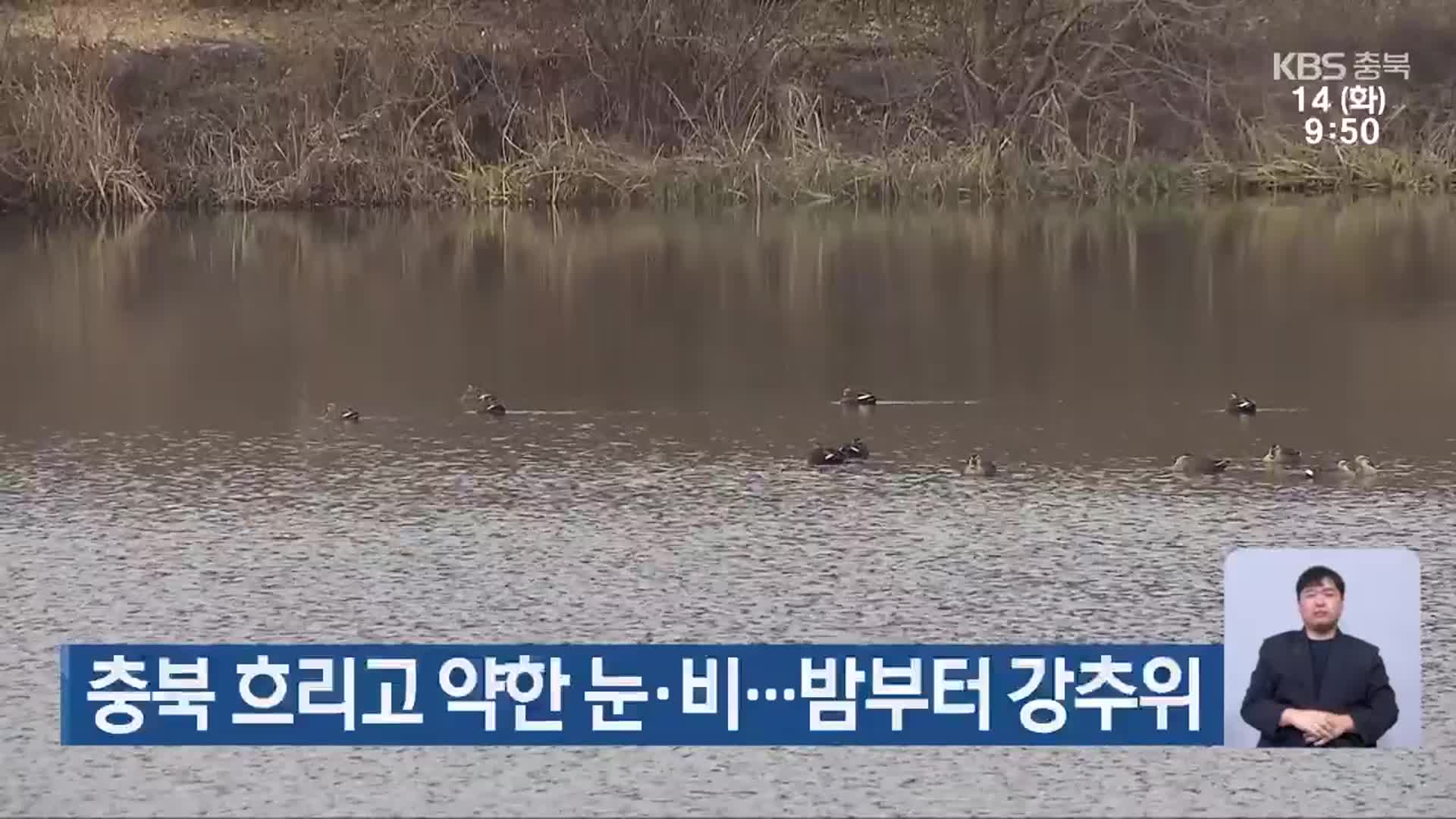 충북 흐리고 약한 눈·비…밤부터 강추위