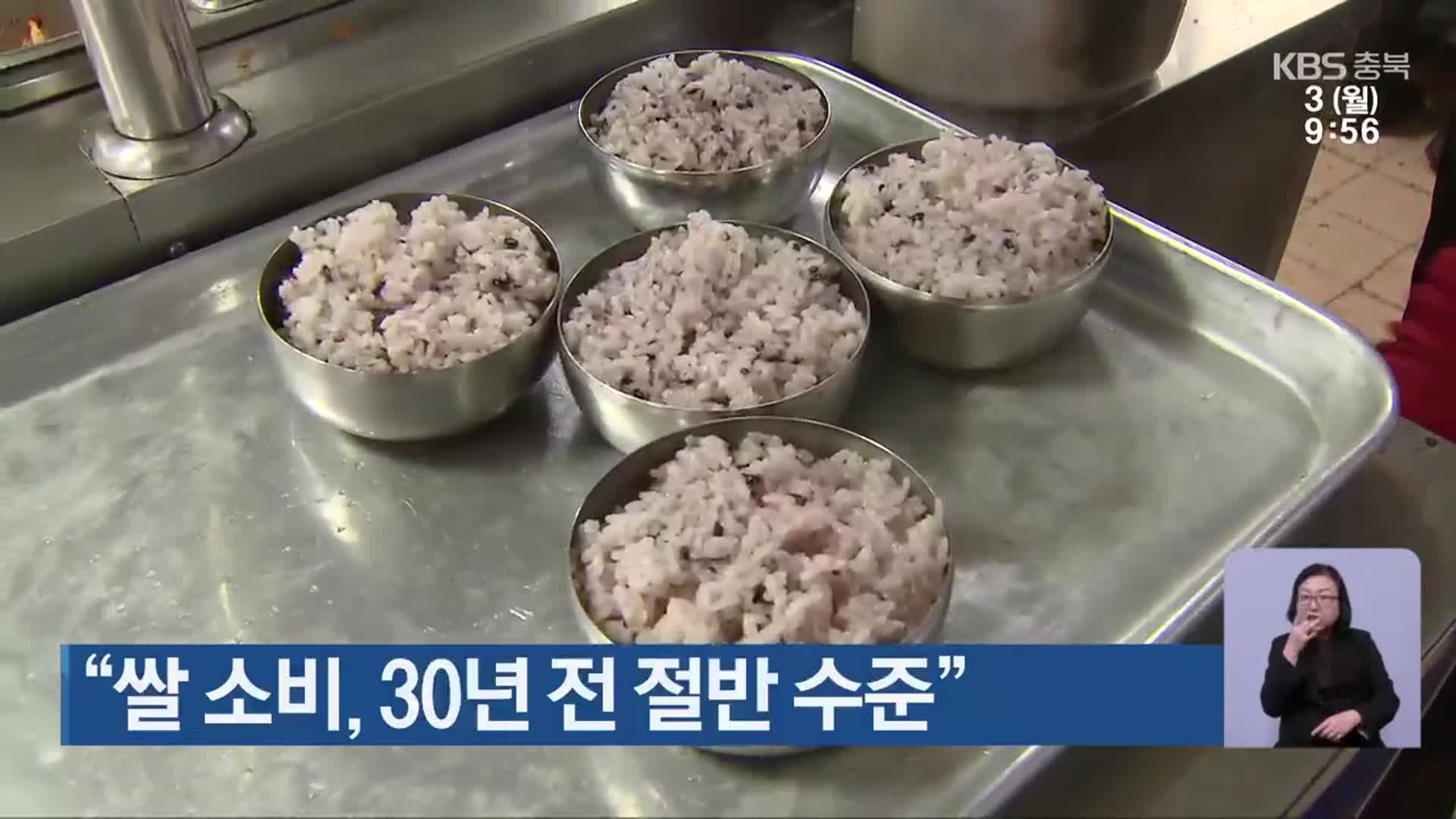 “쌀 소비, 30년 전 절반 수준”