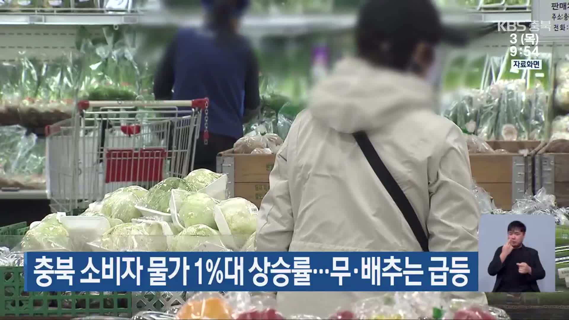충북 소비자 물가 1%대 상승률…무·배추는 급등