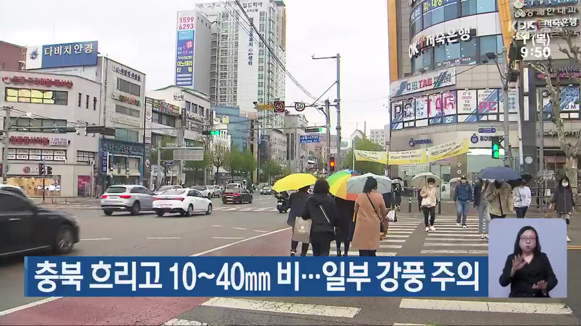 충북 흐리고 10~40mm 비…일부 강풍 주의