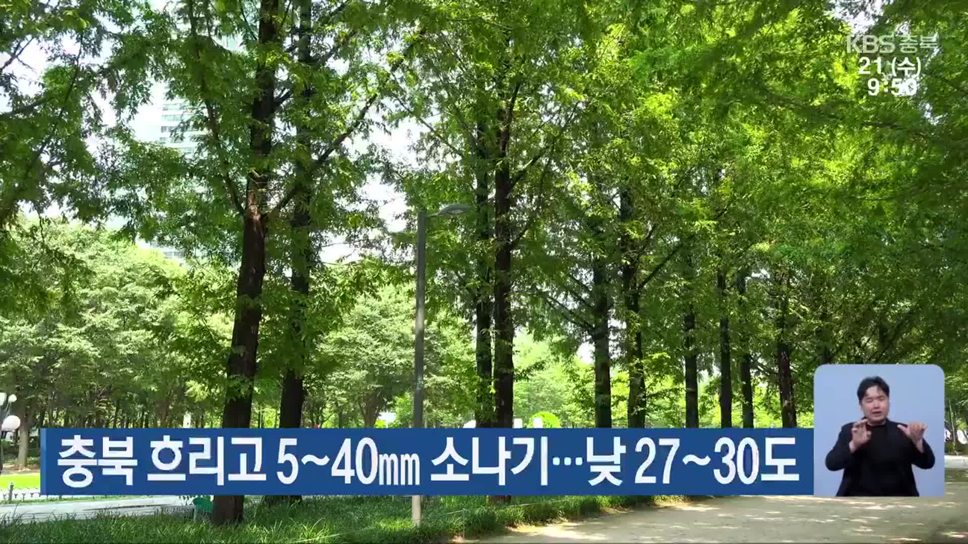 충북 흐리고 5~40mm 소나기…낮 27~30도