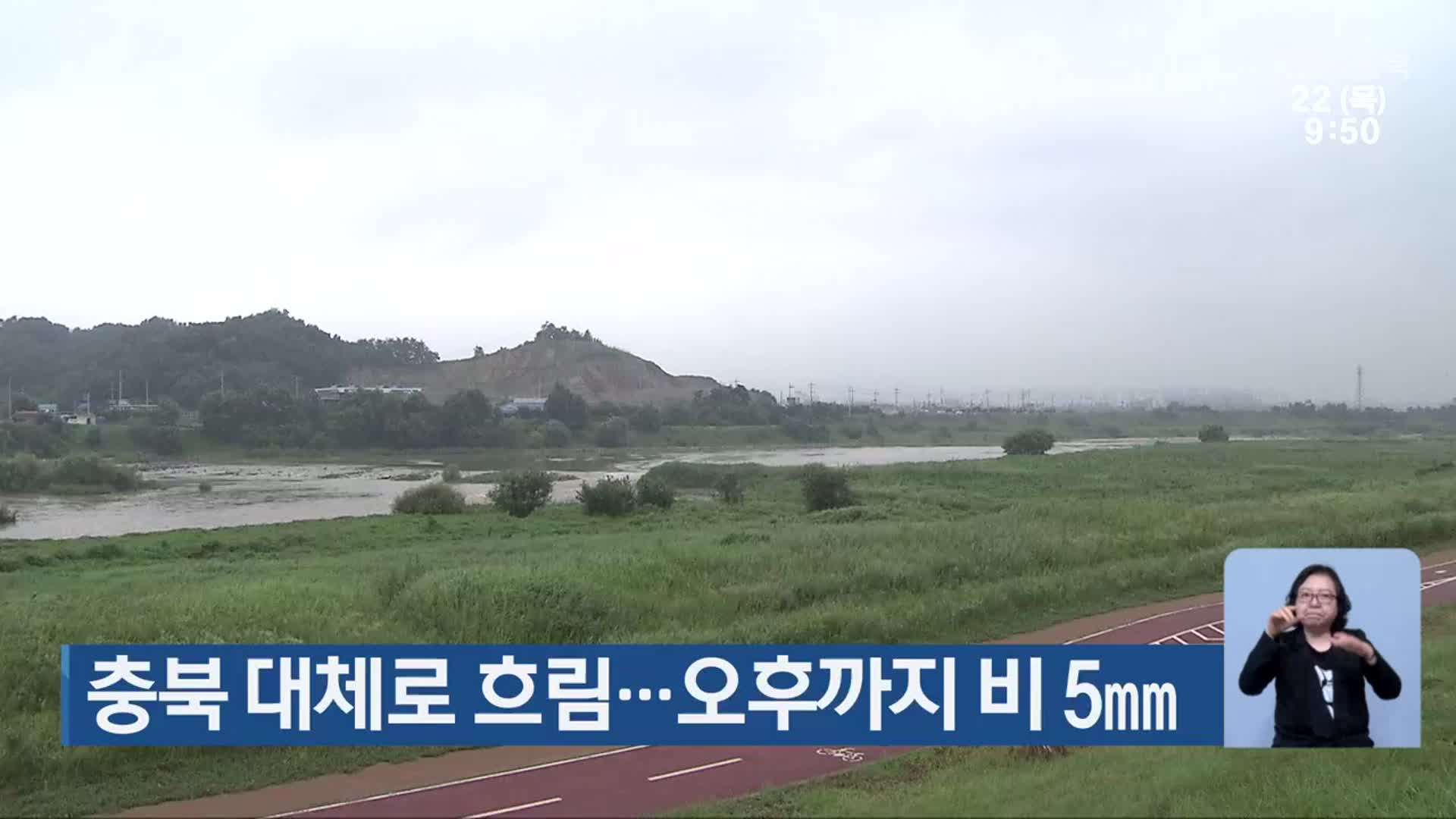 충북 대체로 흐림…오후까지 비 5mm