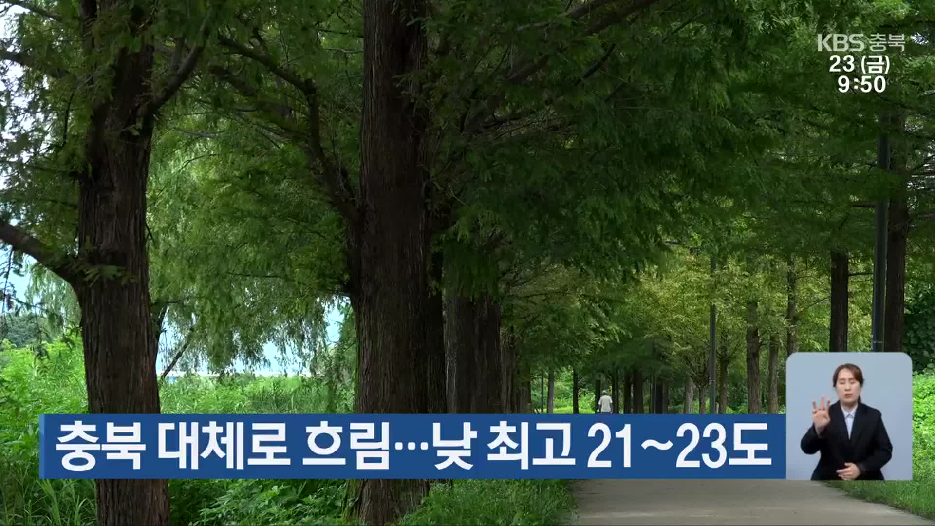 충북 대체로 흐림…낮 최고 21~23도