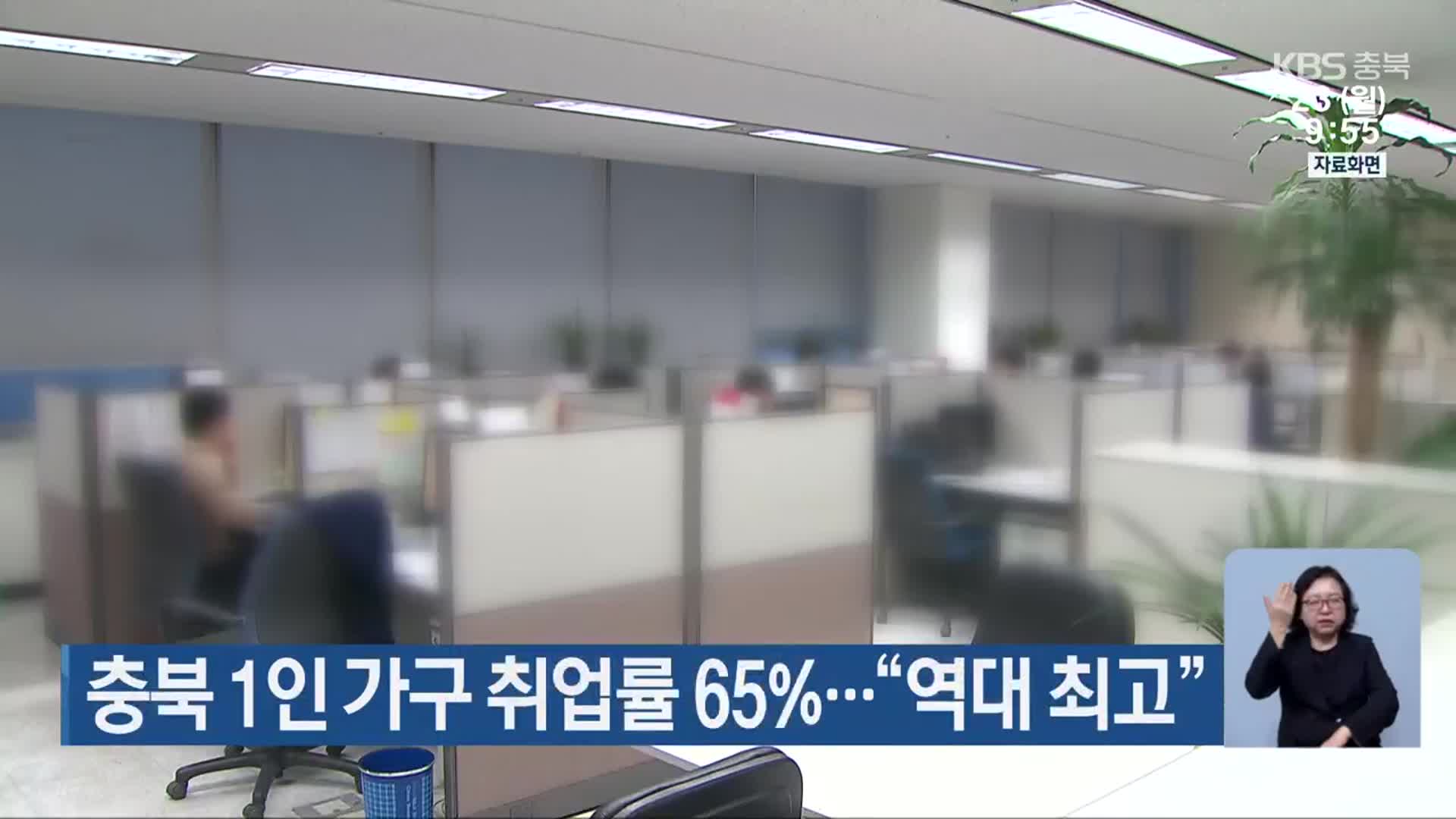 충북 1인 가구 취업률 65%…“역대 최고”
