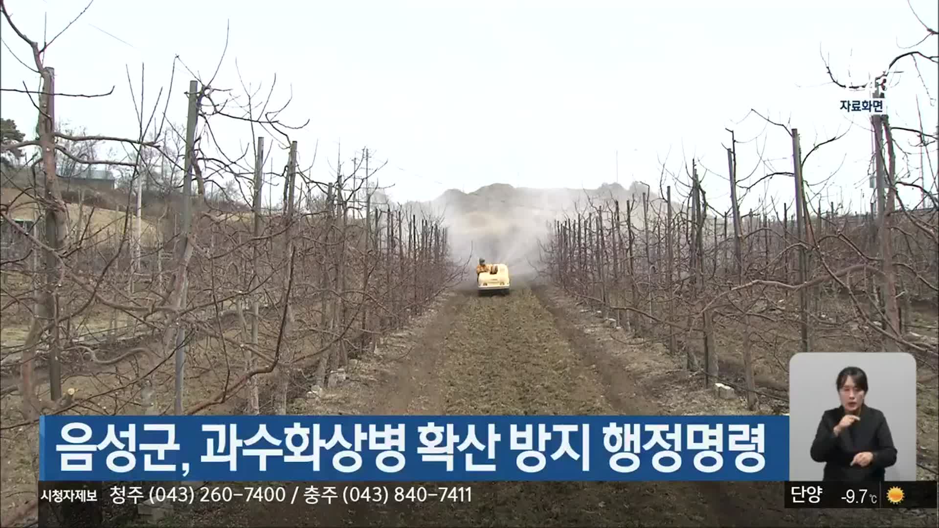 음성군, 과수화상병 확산 방지 행정명령 