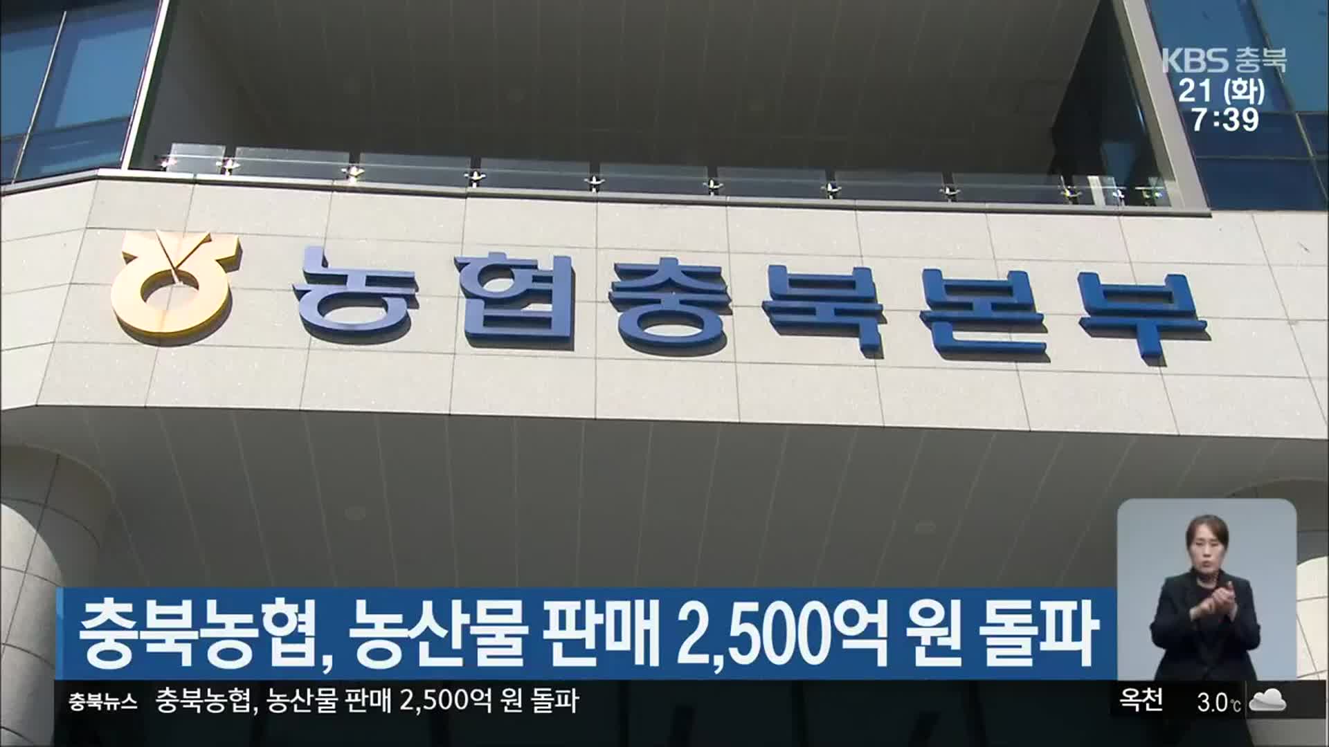 충북농협, 농산물 판매 2,500억 원 돌파