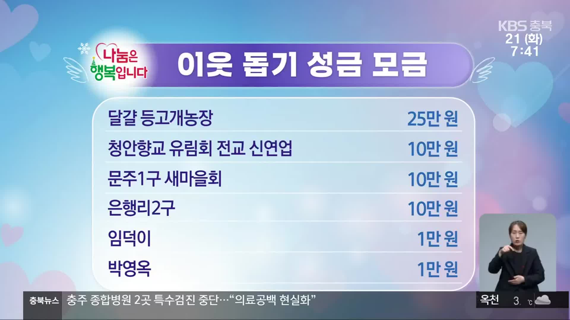 희망나눔 이웃 돕기 성금 모금