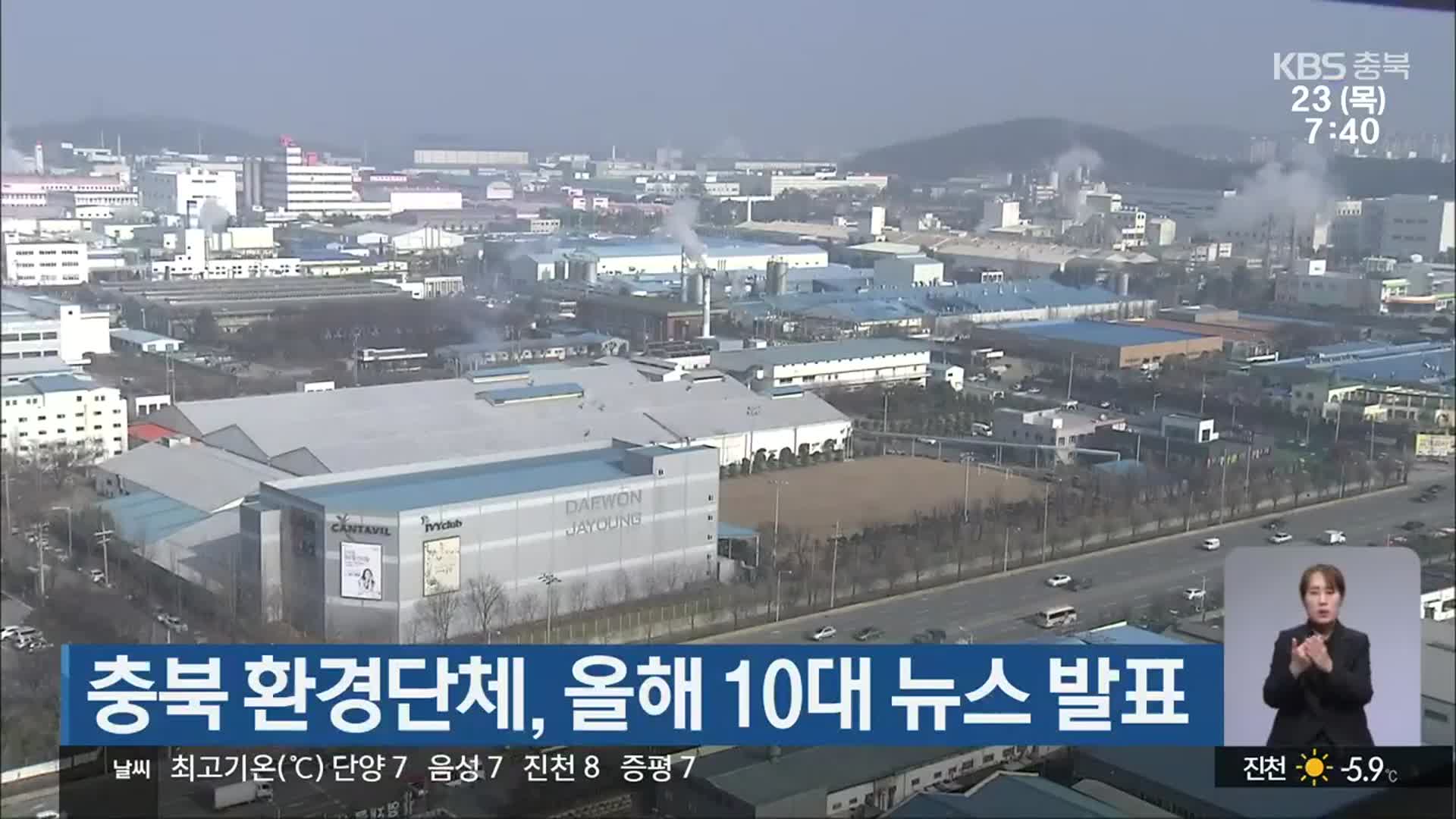 충북 환경단체, 올해 10대 뉴스 발표