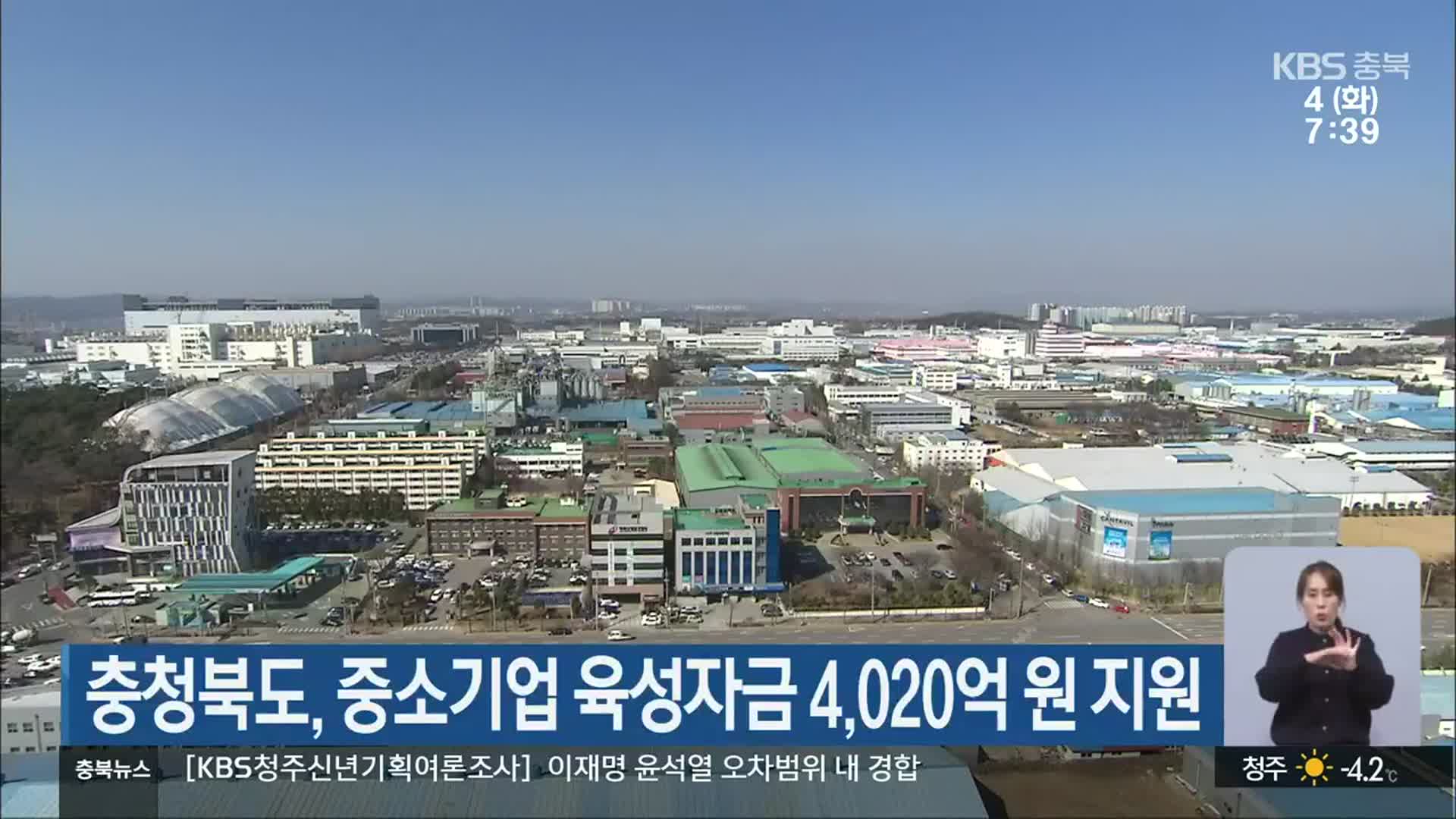 충청북도, 중소기업 육성자금 4,020억 원 지원