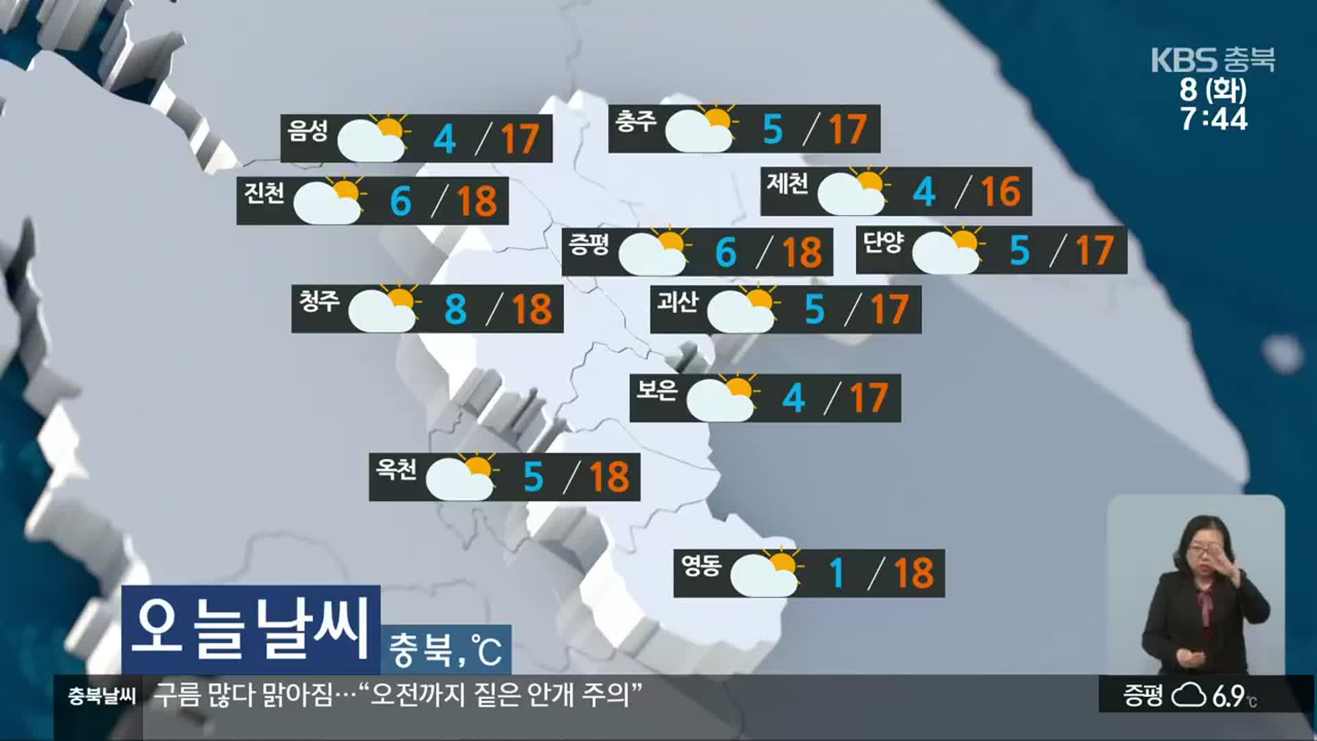 [날씨] 충북 구름 많다 맑아짐…오전까지 ‘안개 유의’