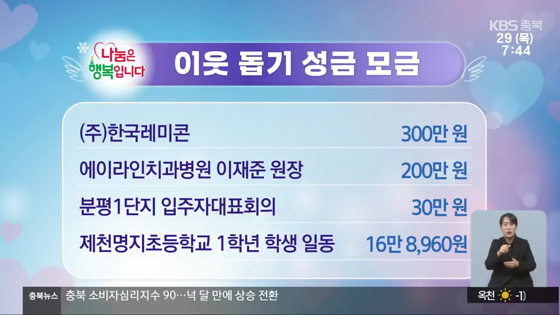희망나눔 이웃 돕기 성금 모금
