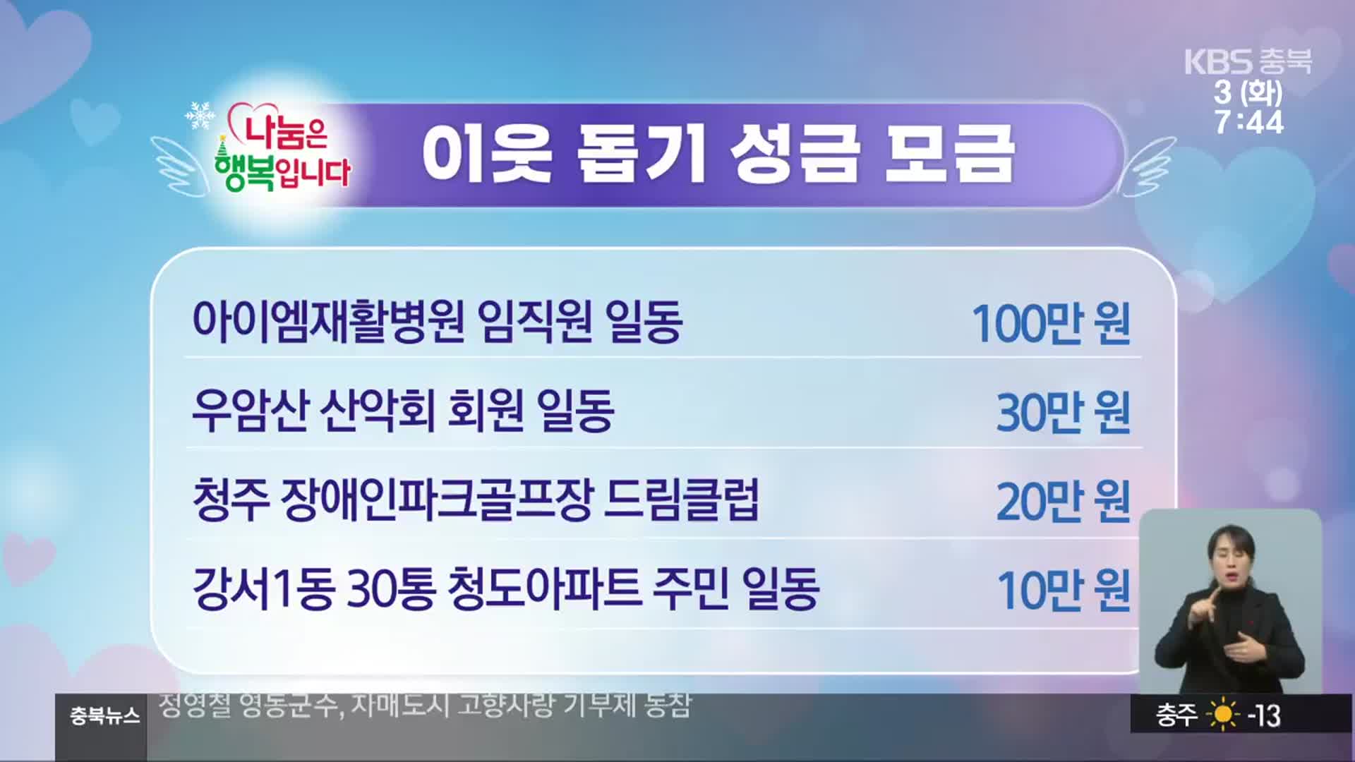 희망나눔 이웃 돕기 성금 모금