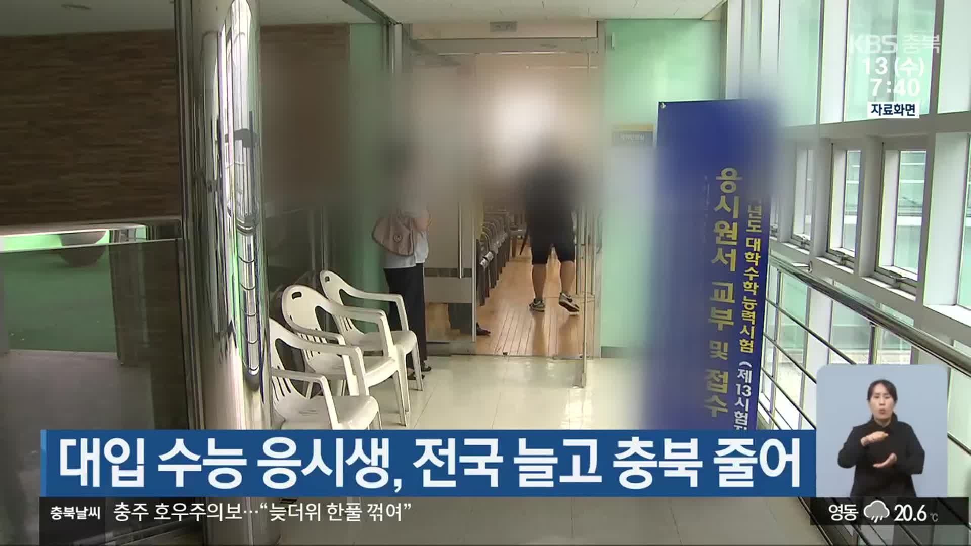 대입 수능 응시생, 전국 늘고 충북 줄어