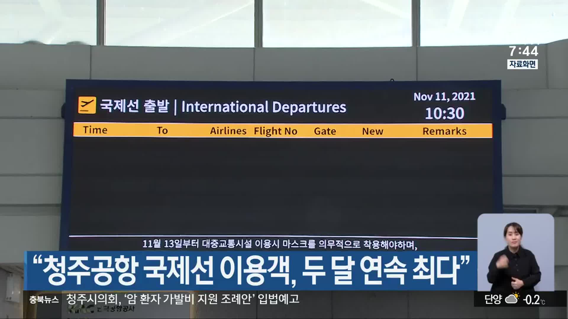 “청주공항 국제선 이용객, 두 달 연속 최다”
